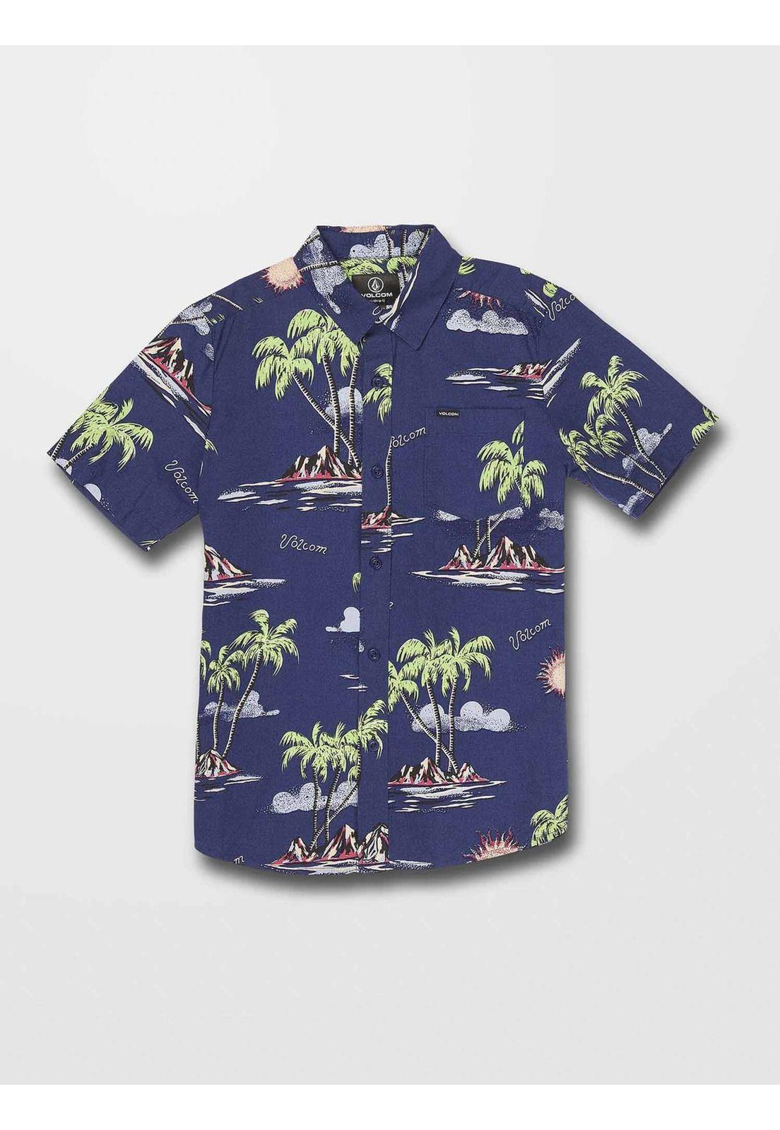 Camisa ISLE HOPPA SS Juvenil Azul Volcom-2