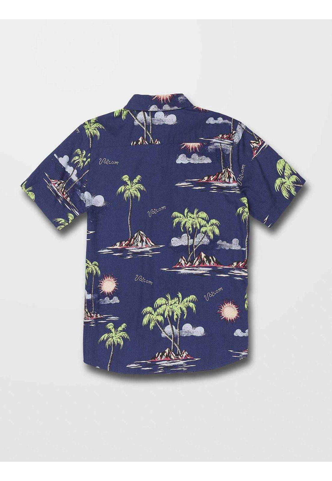 Camisa ISLE HOPPA SS Juvenil Azul Volcom-3