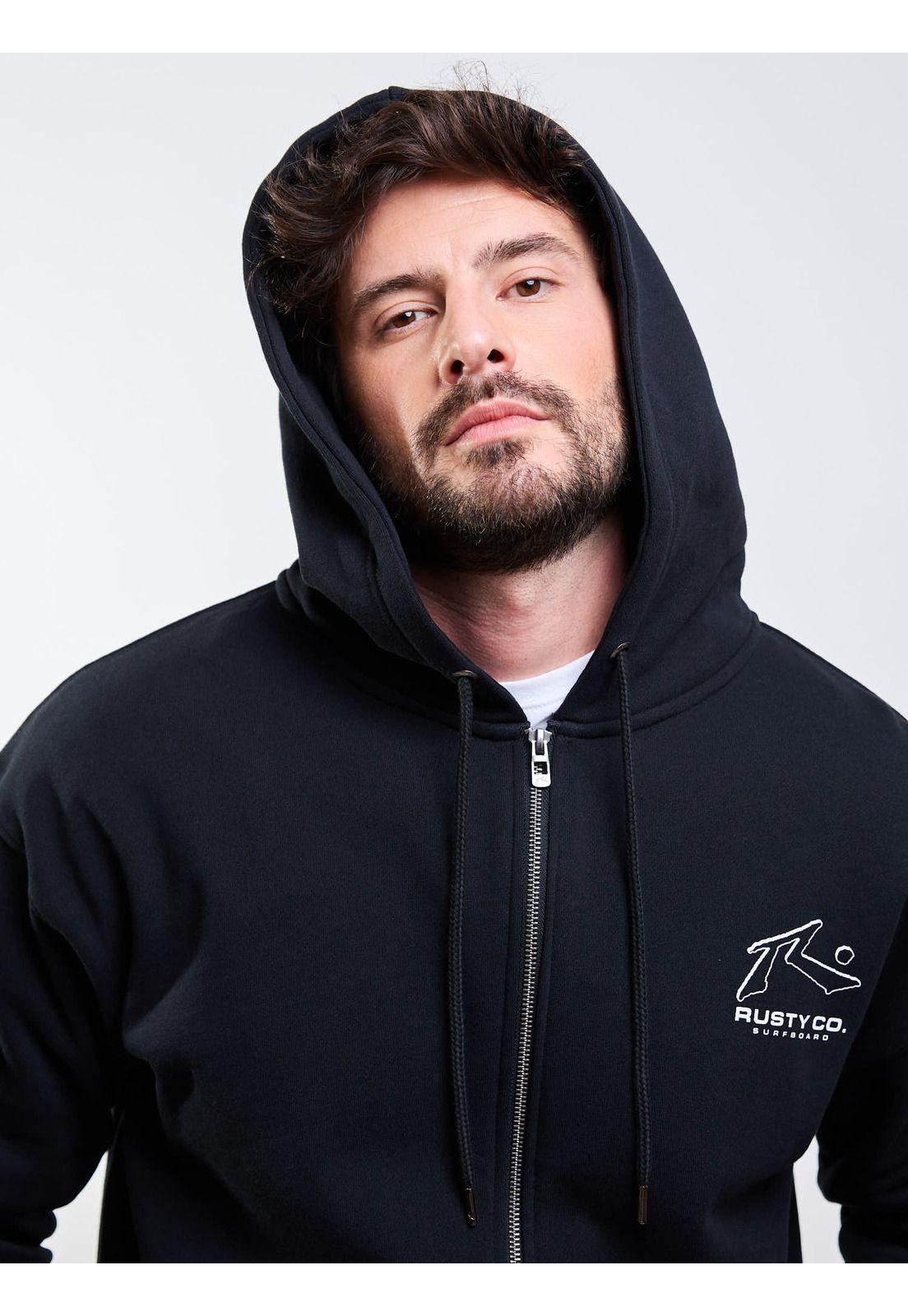 Poleron FZ Cyco Natural Co Zip Negro Hombre Rusty-4