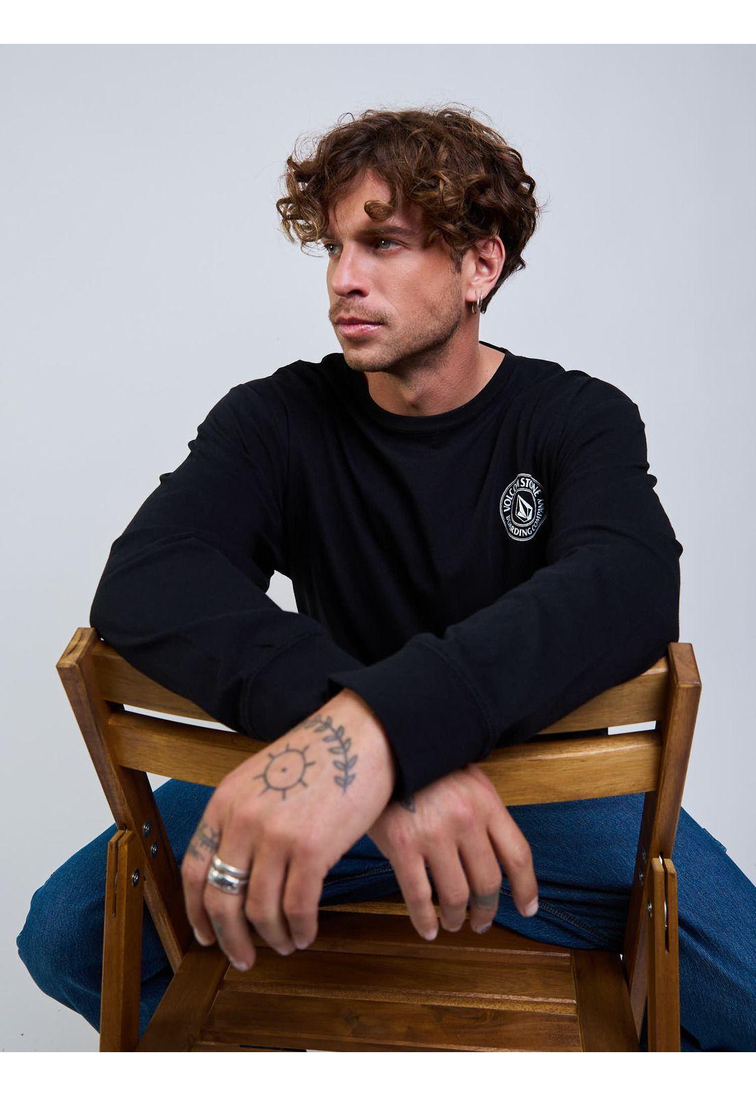 Polera ML Drain You Negro Hombre Volcom-3