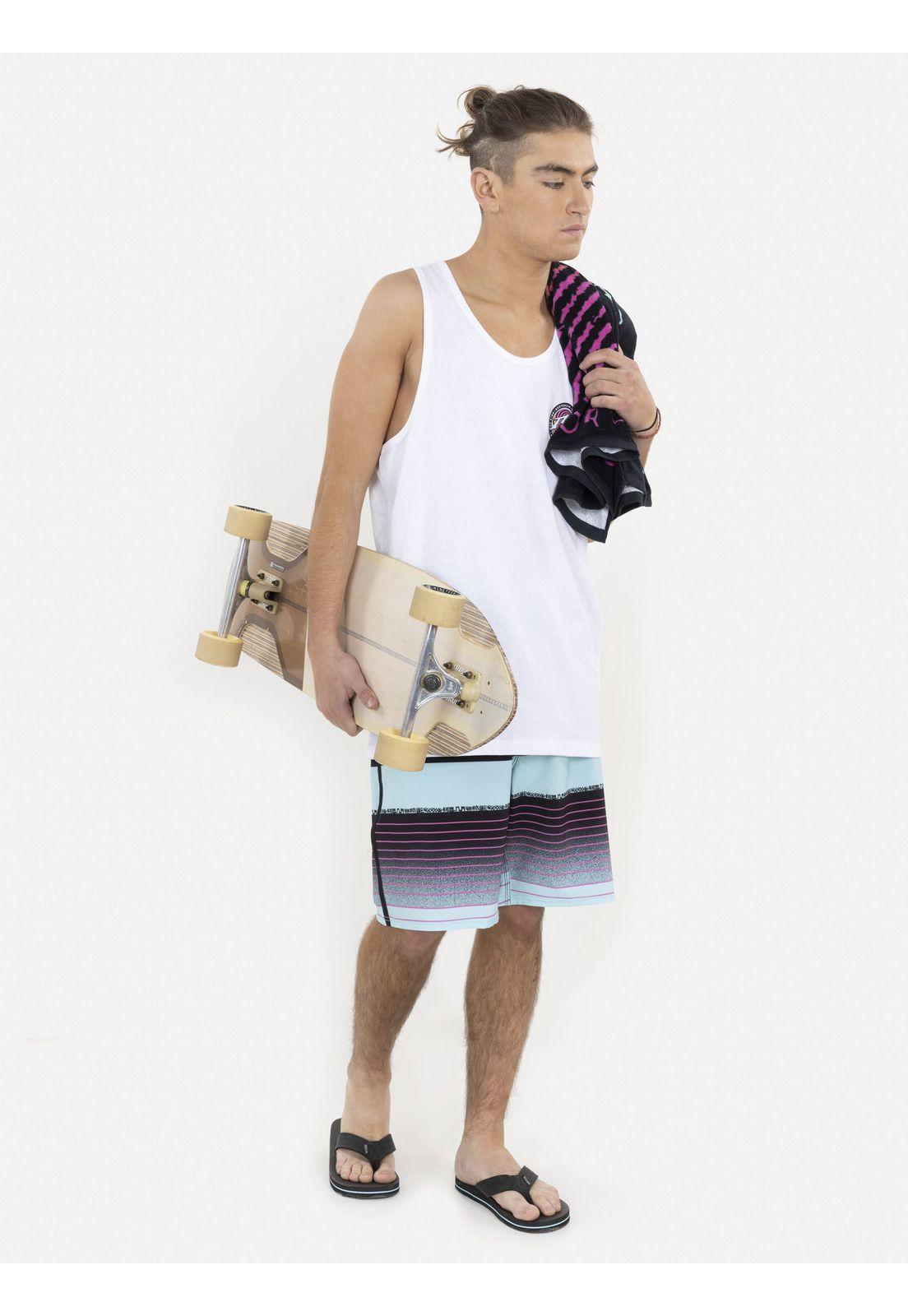 Polera   Spiral  Tank Hombre Blanco Rusty-2