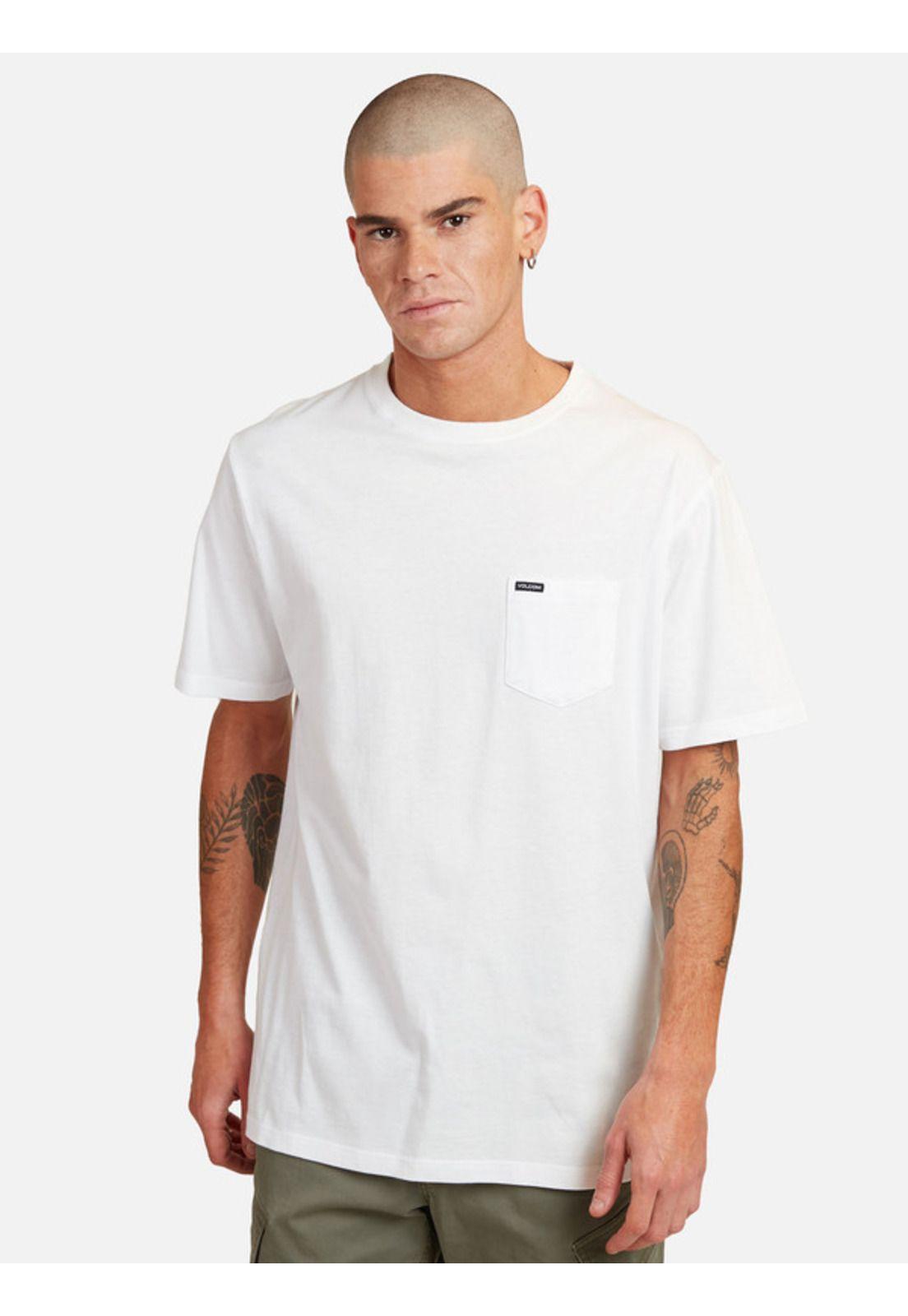 Polera Blanks Pckt Blanco Hombre Volcom-0
