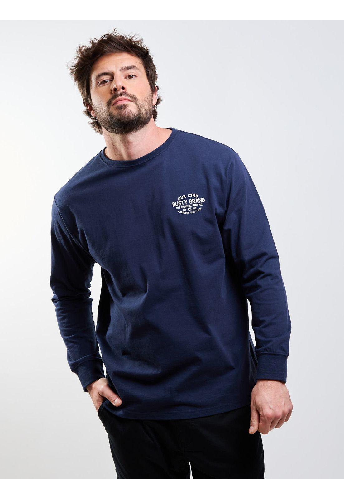 Polera ML Hxc Surf Azul Hombre Rusty-4