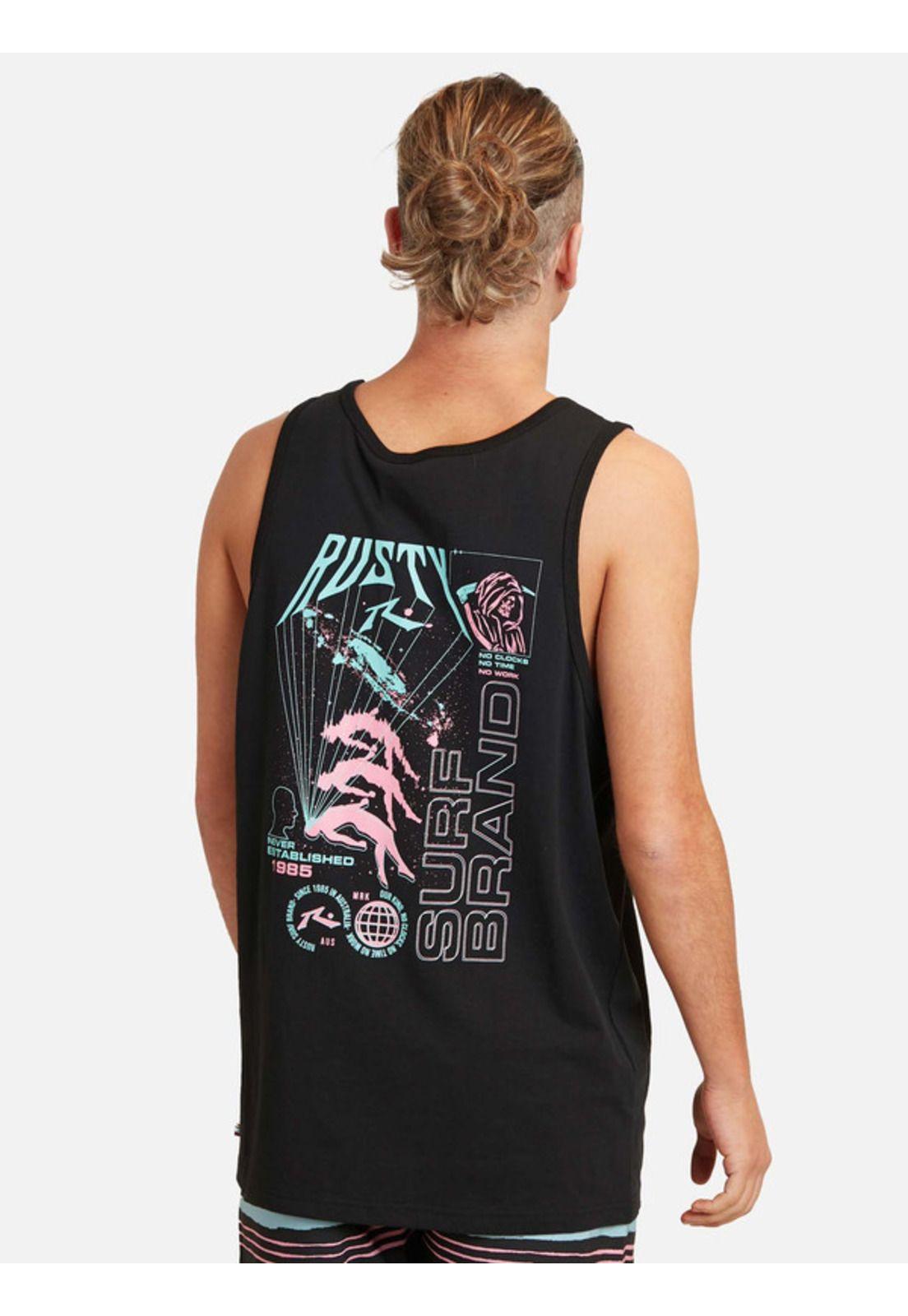 Polera  Multilines Tank Negro Hombre Rusty-1