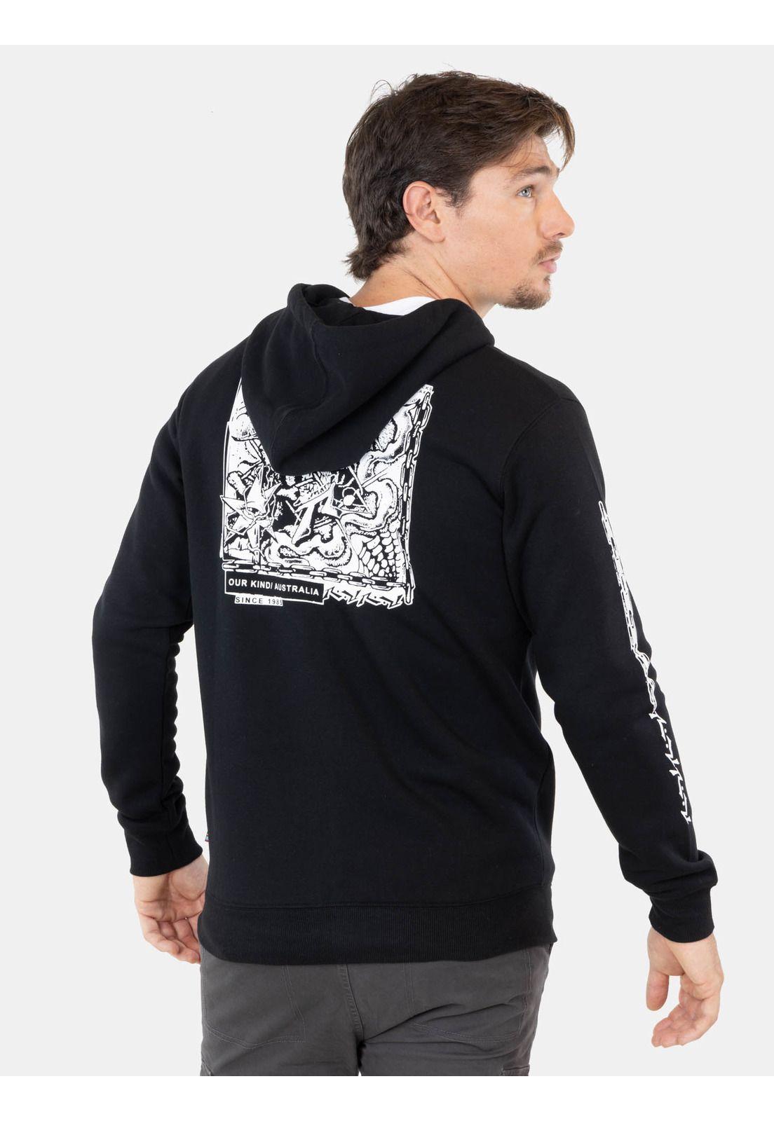 Poleron Jail Breake Full Zip Negro Hombre Rusty-1