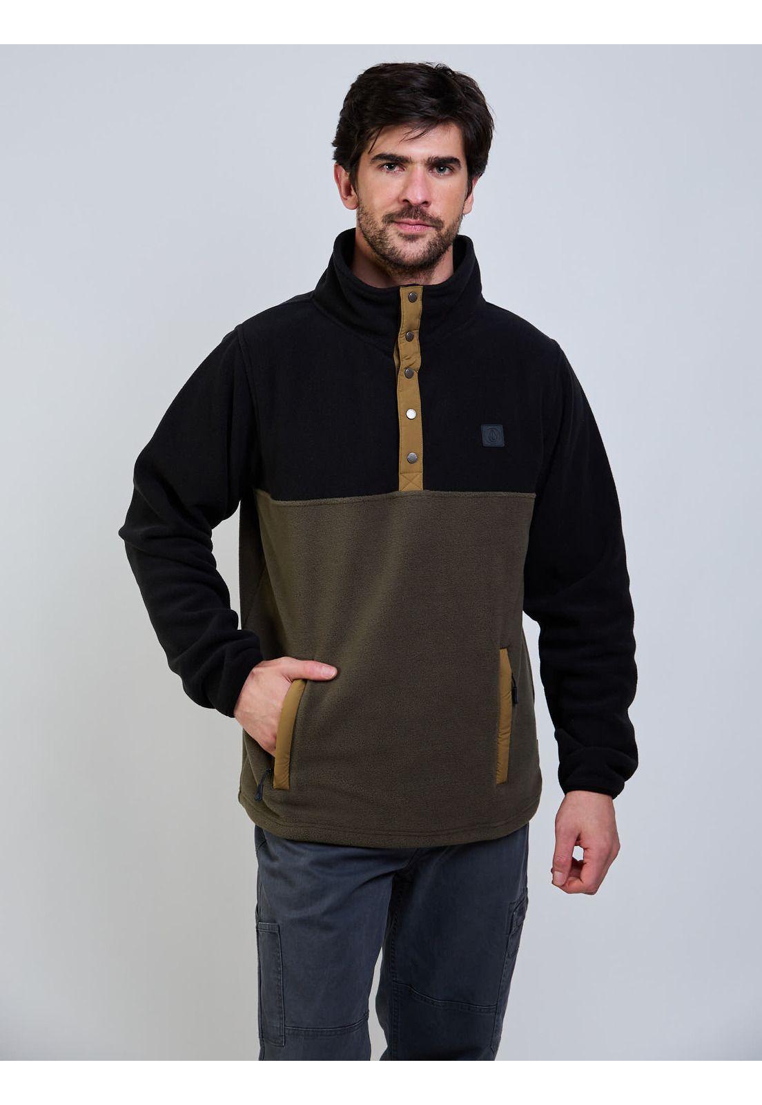 Poleron Polar Search Zip Crew Verde Hombre Volcom-0