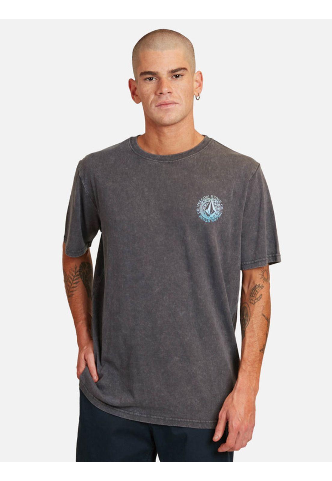 Polera Rotato Gris oscuro Hombre Volcom-0