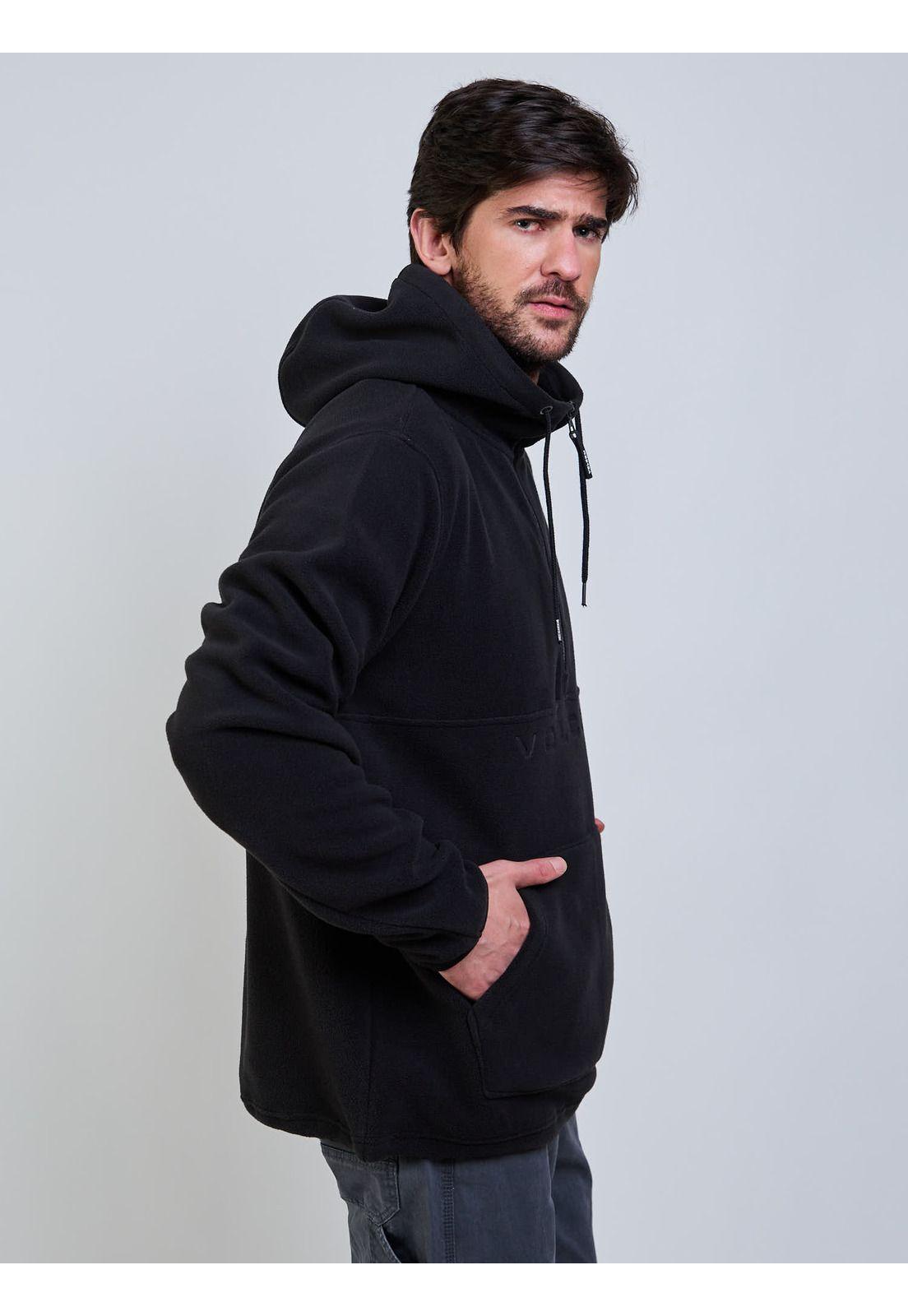 Poleron Polar Search Zip Crew Negro Hombre Volcom-2