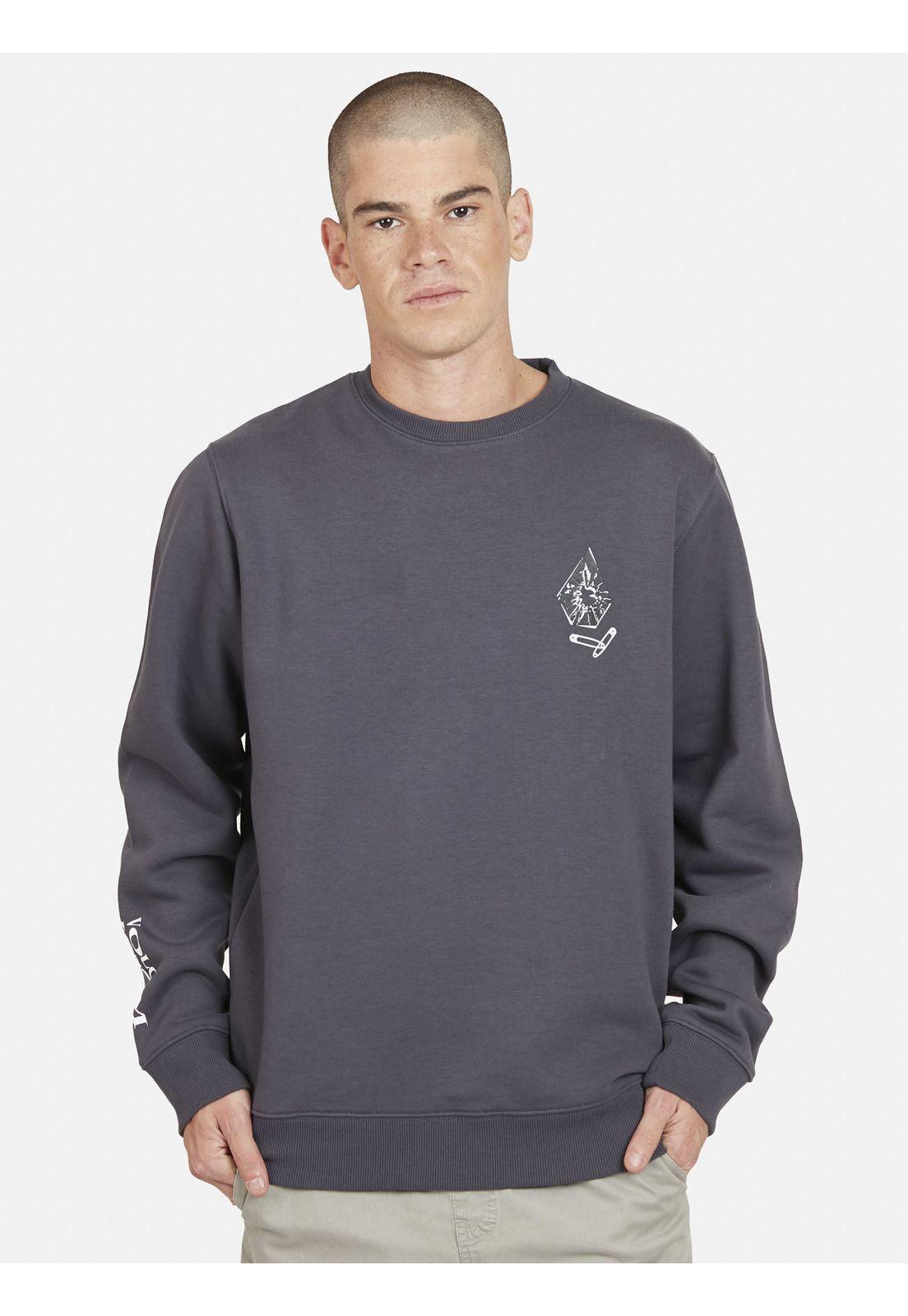 Poleron BROKEN MIRROR Hombre Gris Volcom-0
