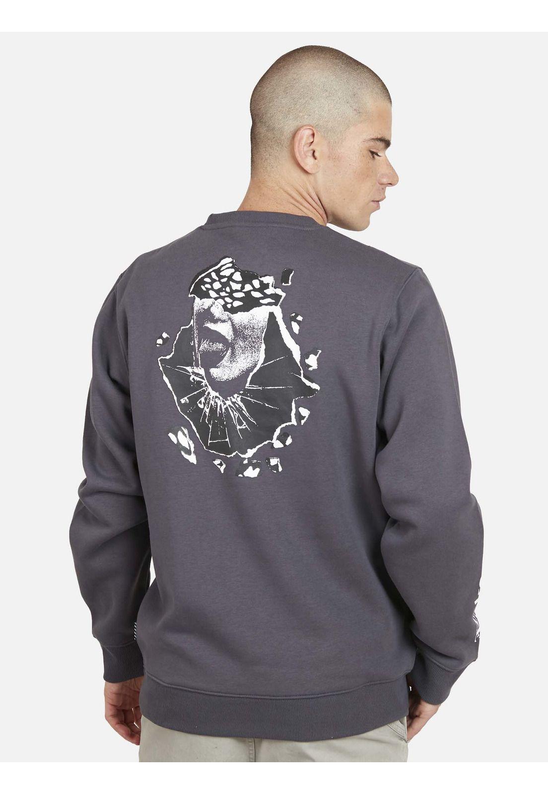 Poleron BROKEN MIRROR Hombre Gris Volcom-1