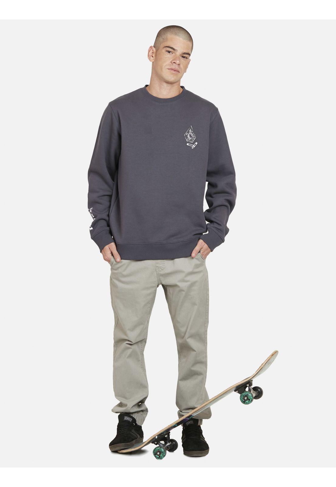 Poleron BROKEN MIRROR Hombre Gris Volcom-3