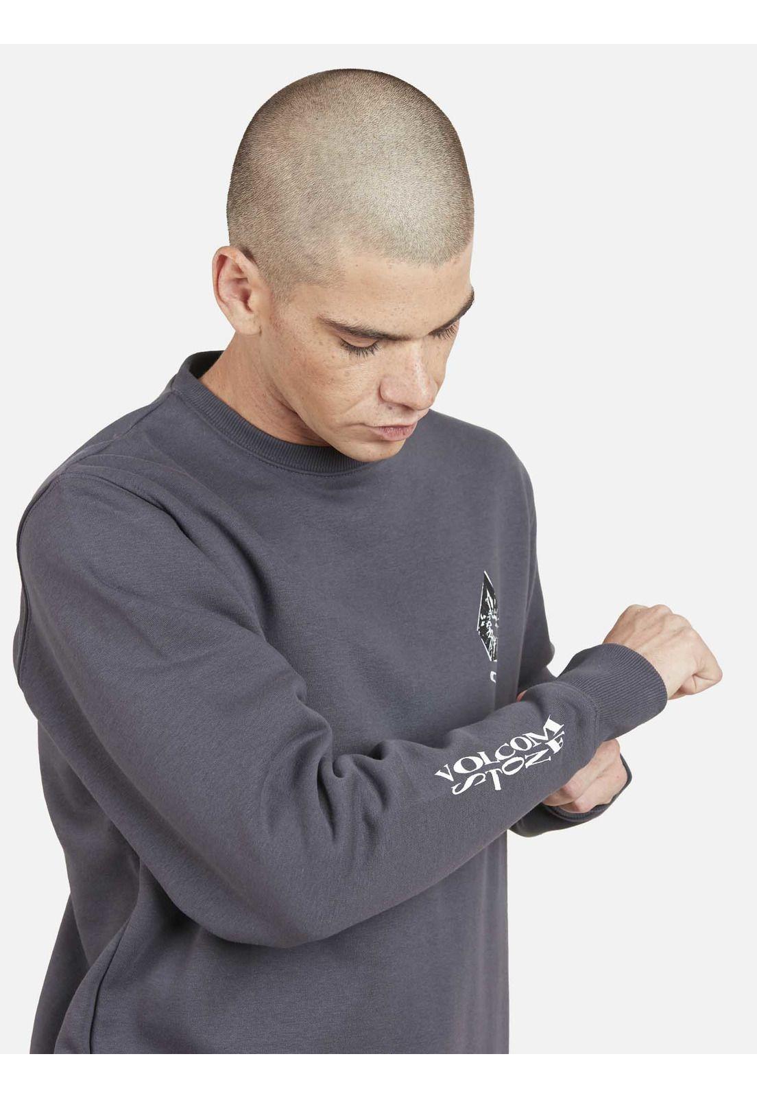 Poleron BROKEN MIRROR Hombre Gris Volcom-4