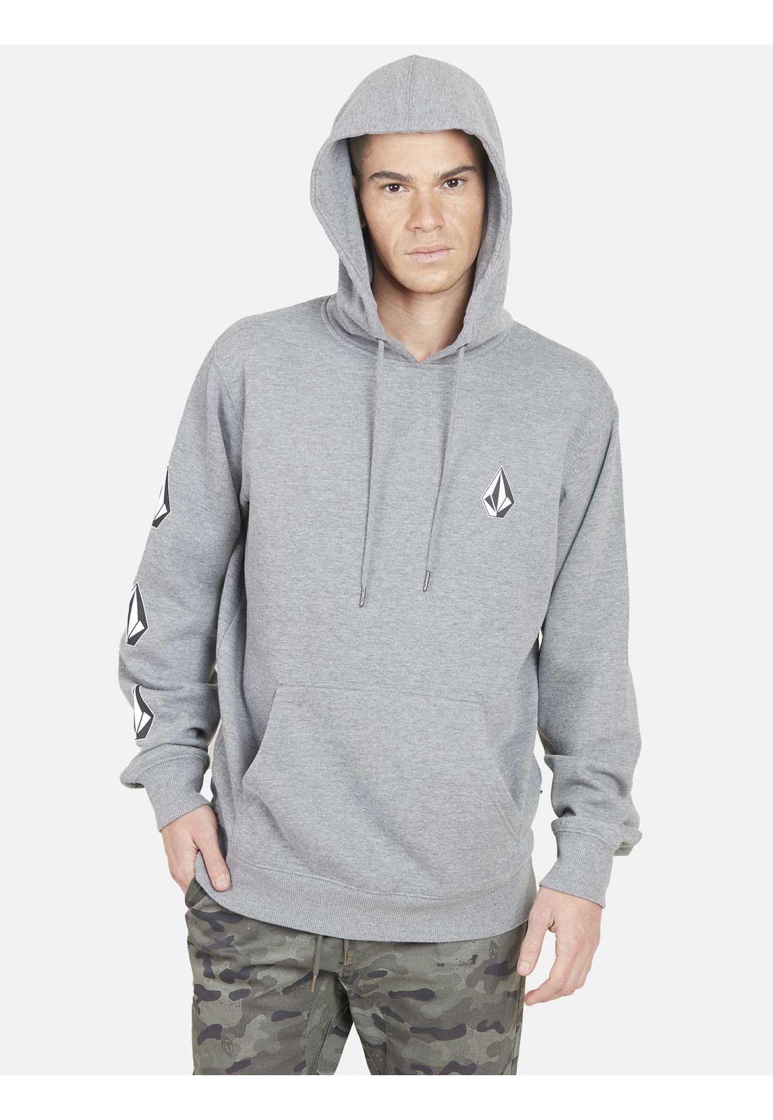 Poleron DIAMOND STONE HOODIE Hombre Gris Volcom-0