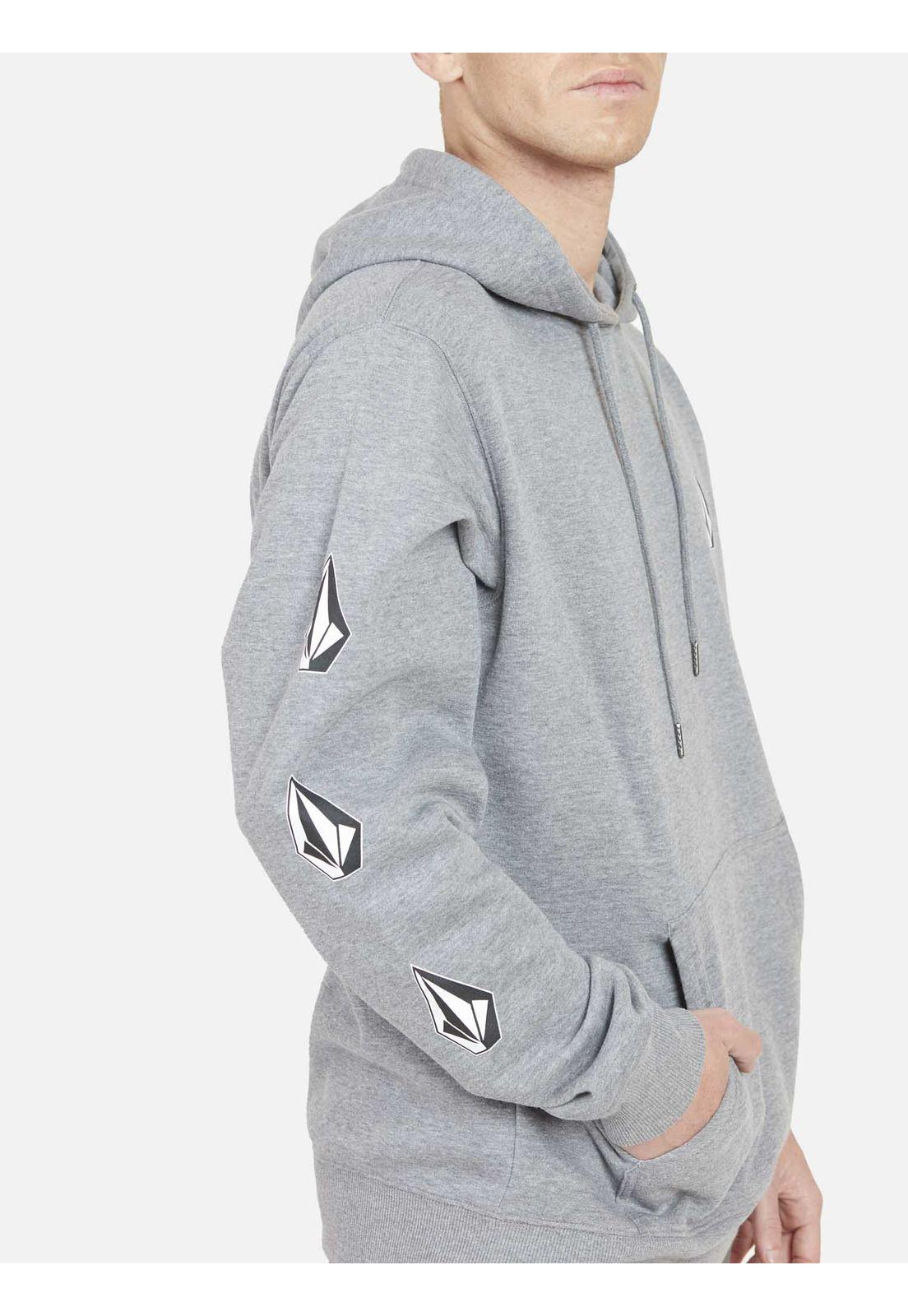 Poleron DIAMOND STONE HOODIE Hombre Gris Volcom-3