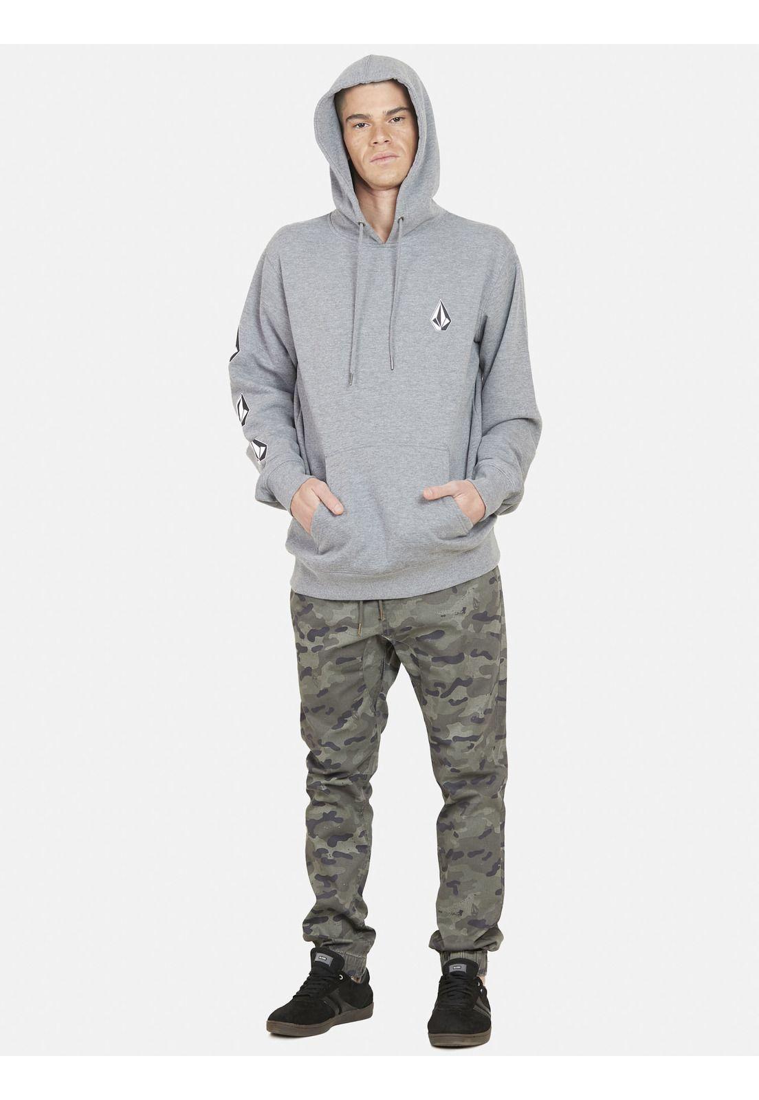 Poleron DIAMOND STONE HOODIE Hombre Gris Volcom-4