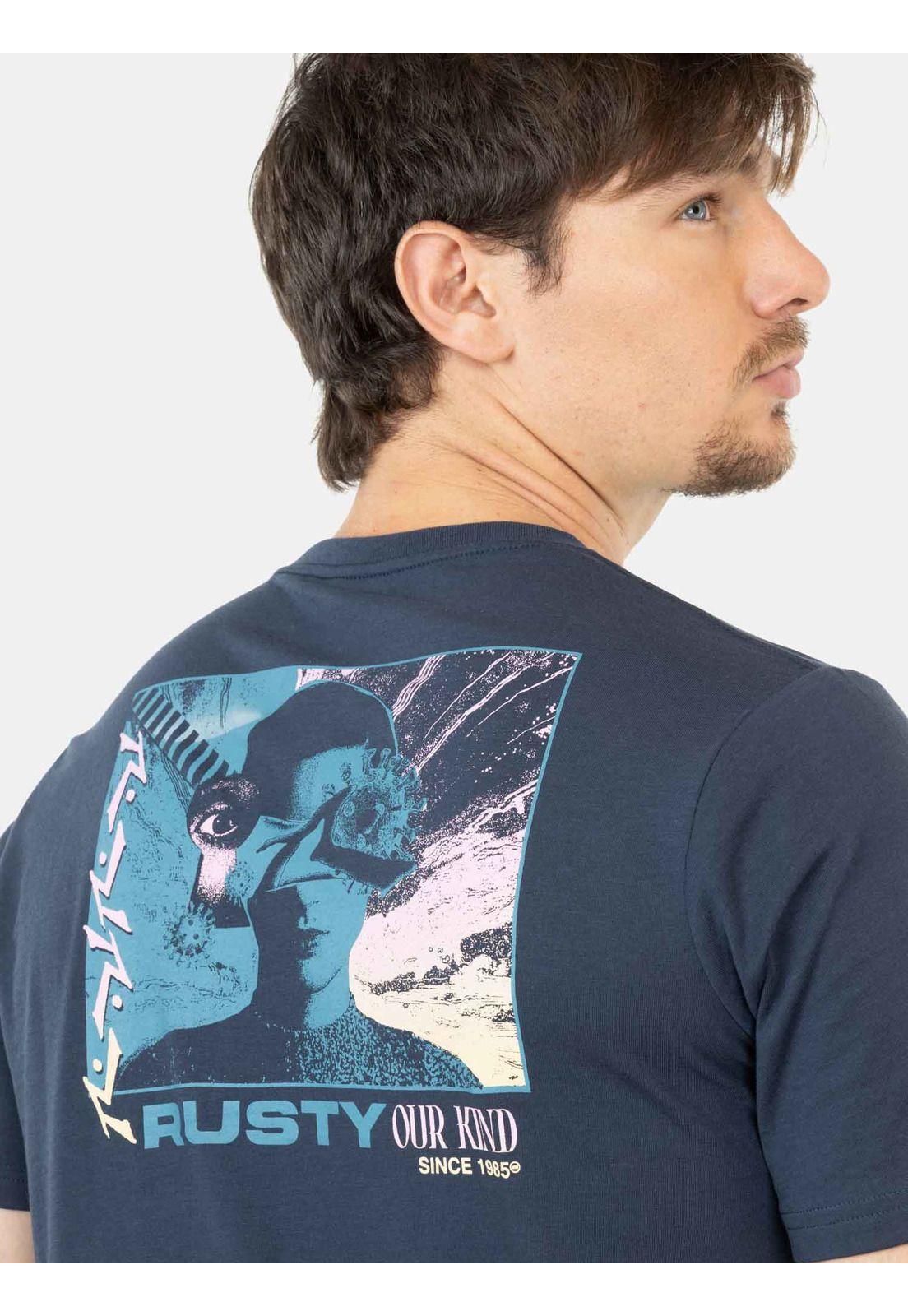 Polera Fill S/S Tee Azul Marino Hombre Rusty-3