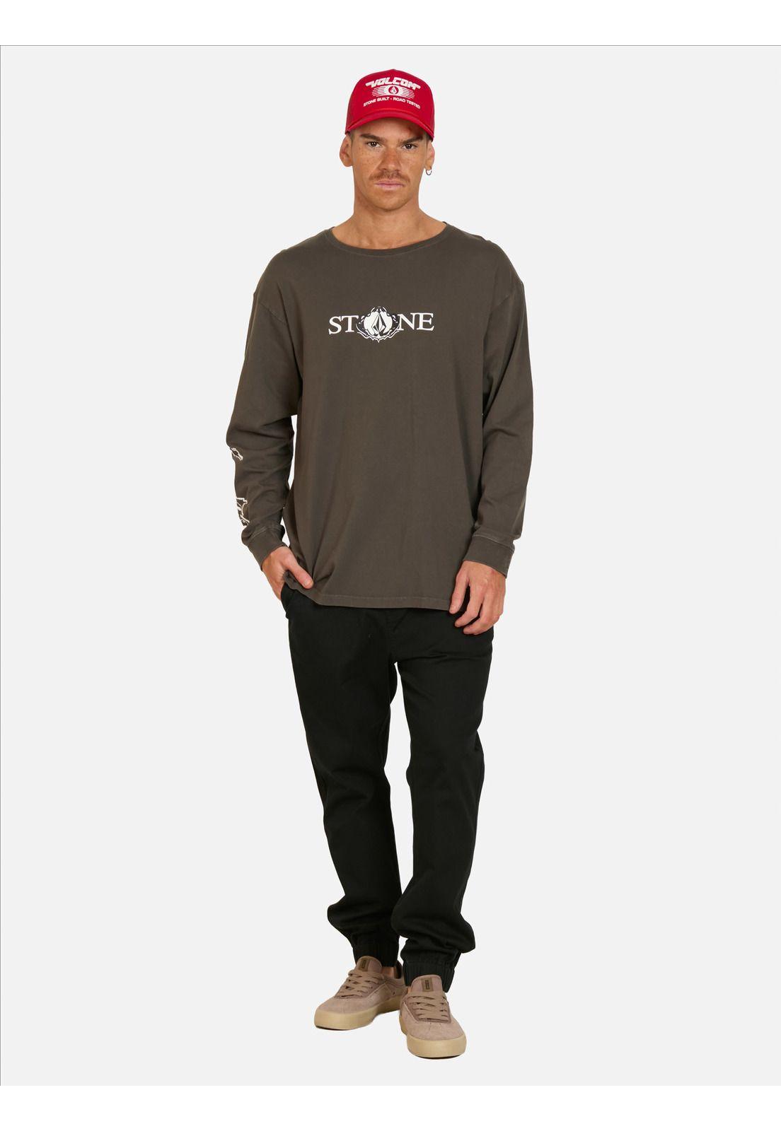 Polera ML Grind Gris Hombre Volcom-3