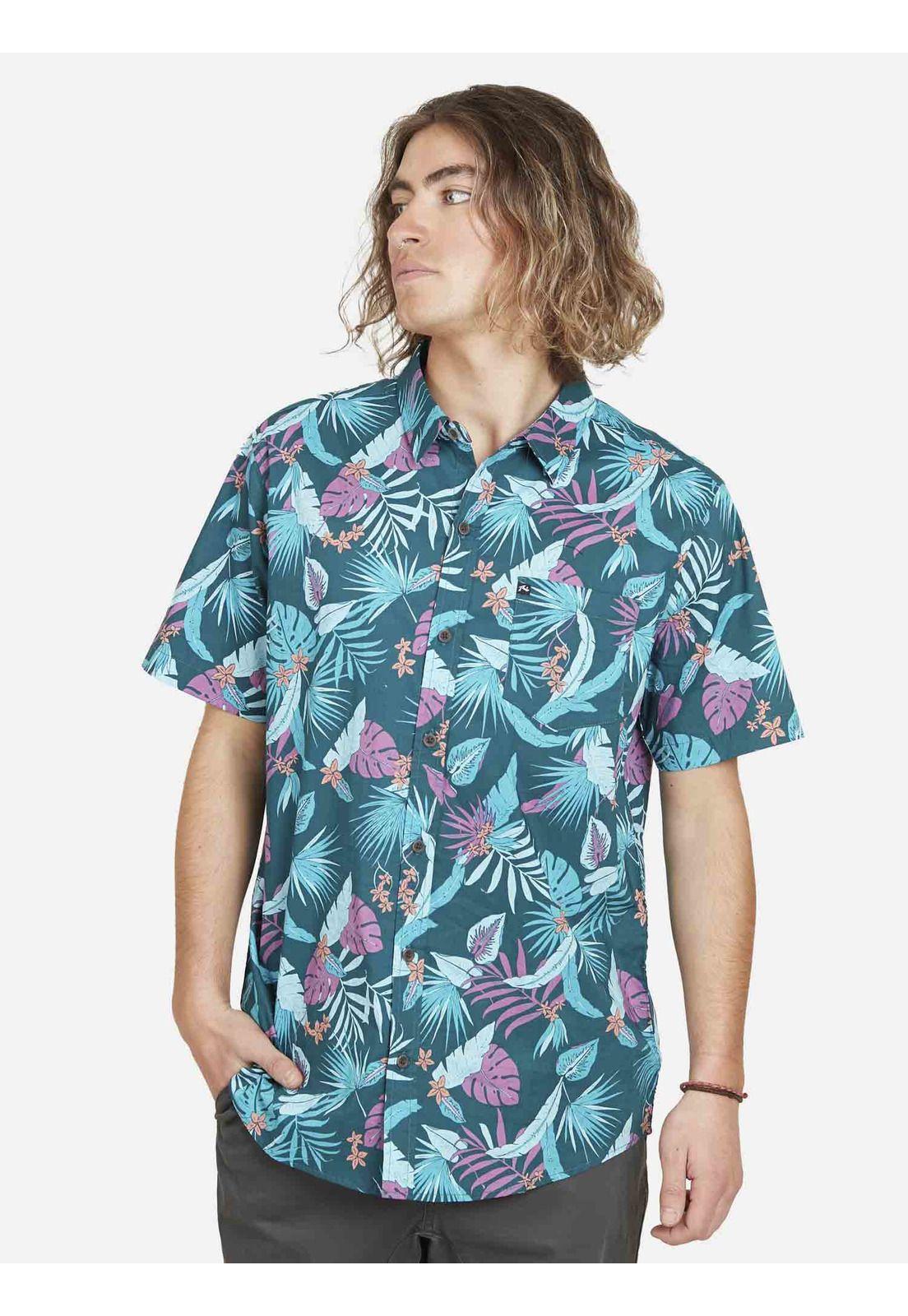 Camisa NIGHT OVERTURN SHORT SLEEVE SHIRT Hombre Multicolor Rusty-0