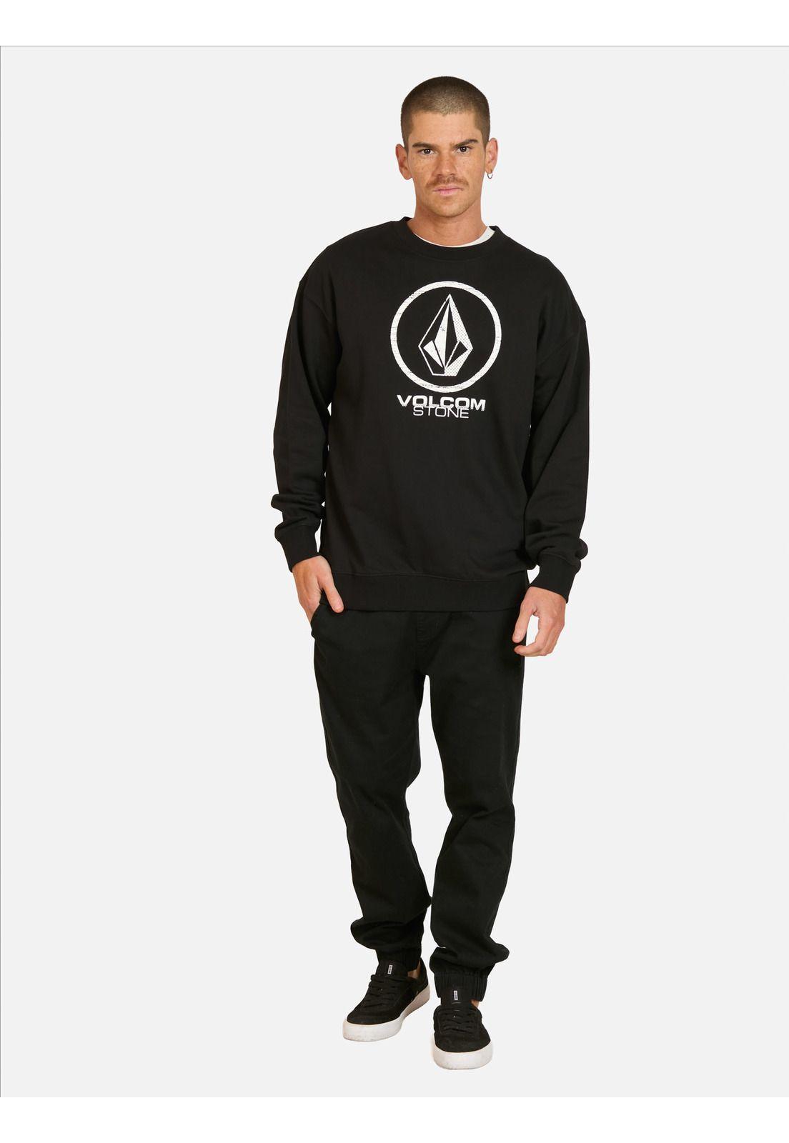 Poleron CR Volcoment Crew Negro Hombre Volcom-3
