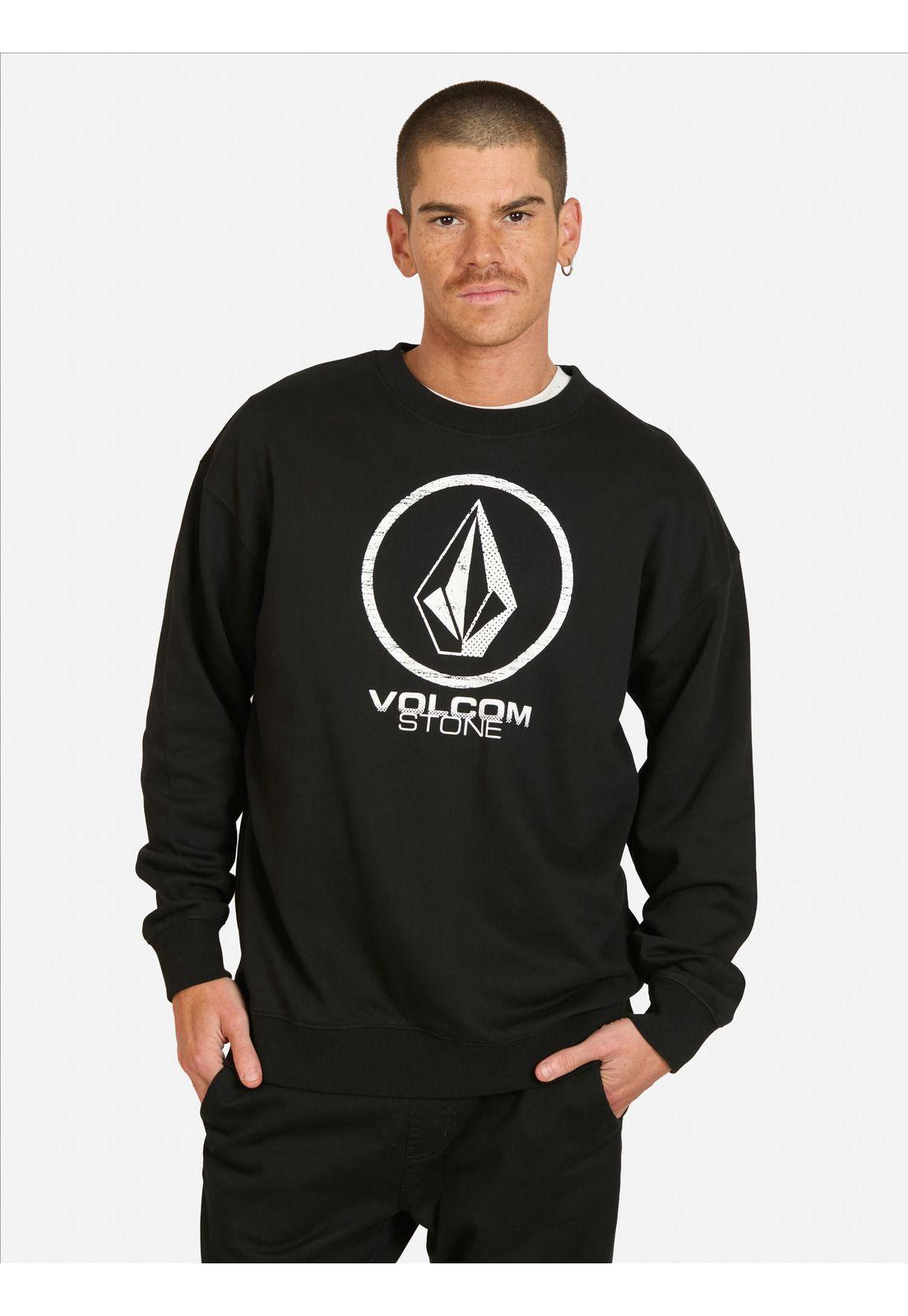 Poleron CR Volcoment Crew Negro Hombre Volcom-0