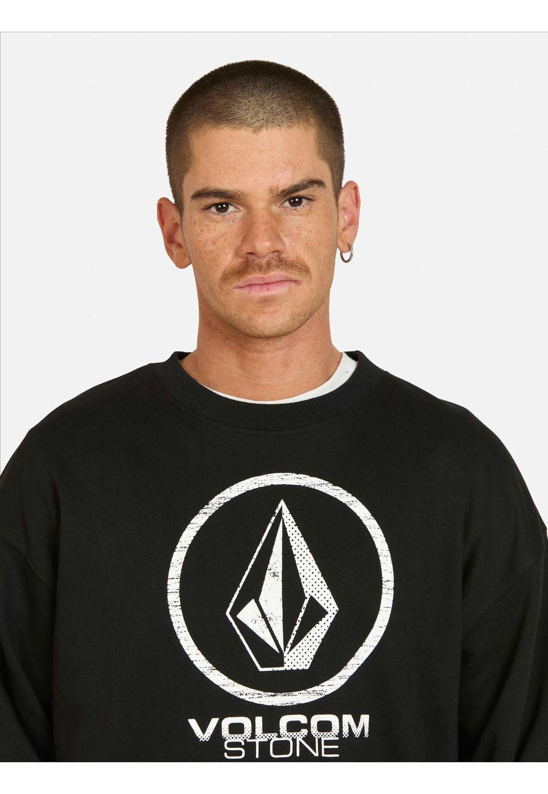 Poleron CR Volcoment Crew Negro Hombre Volcom-2