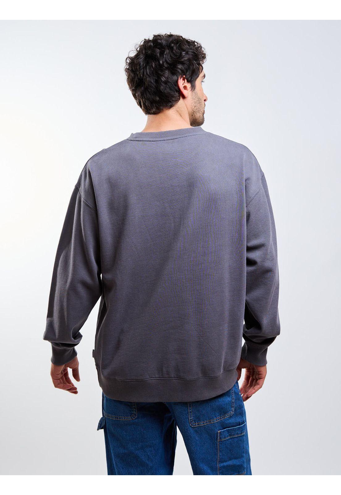 Poleron CR Oversize Logo Embroidery Gris Hombre Volcom-4