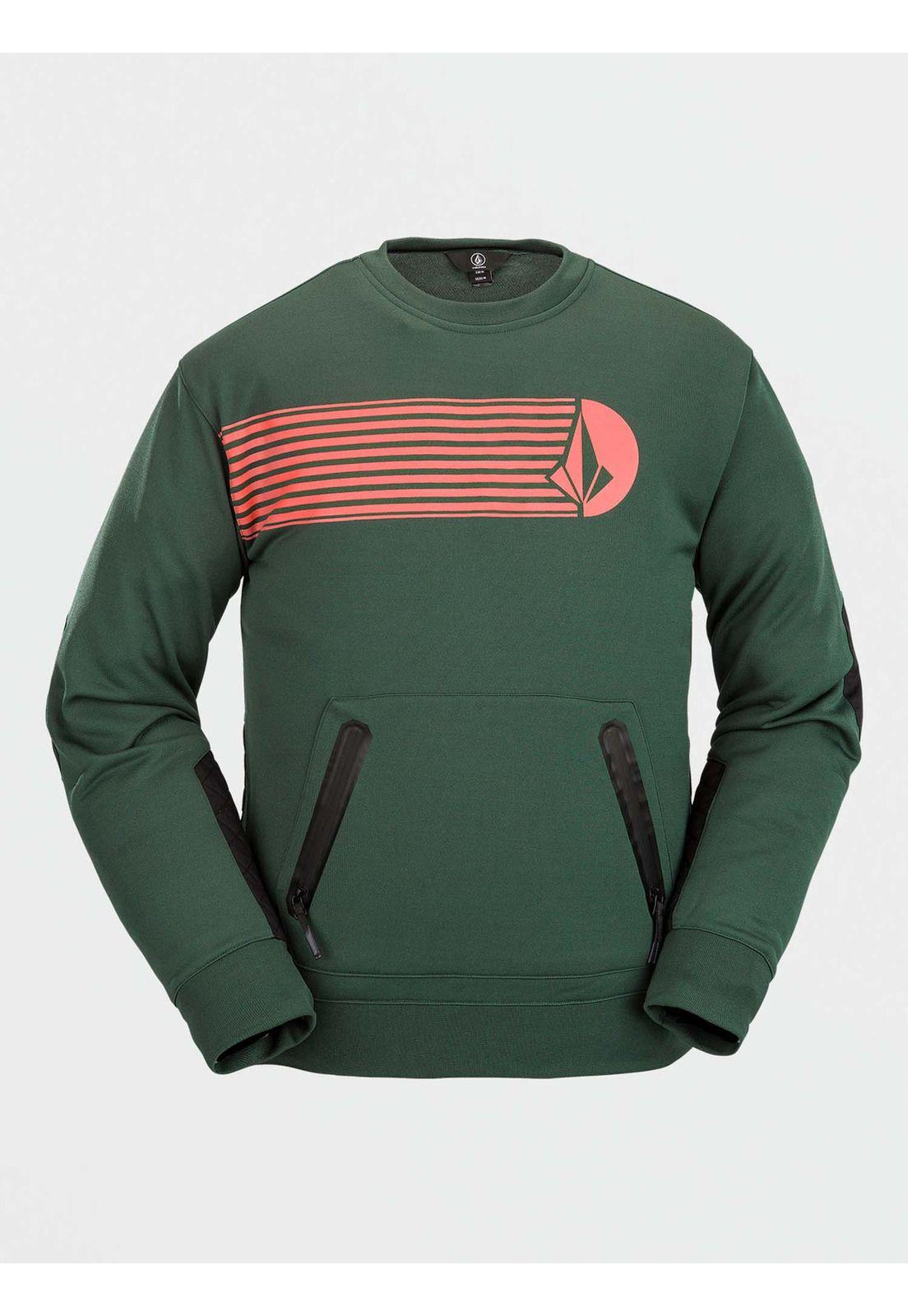 Poleron LET IT STORM CREW Hombre Verde Volcom-0