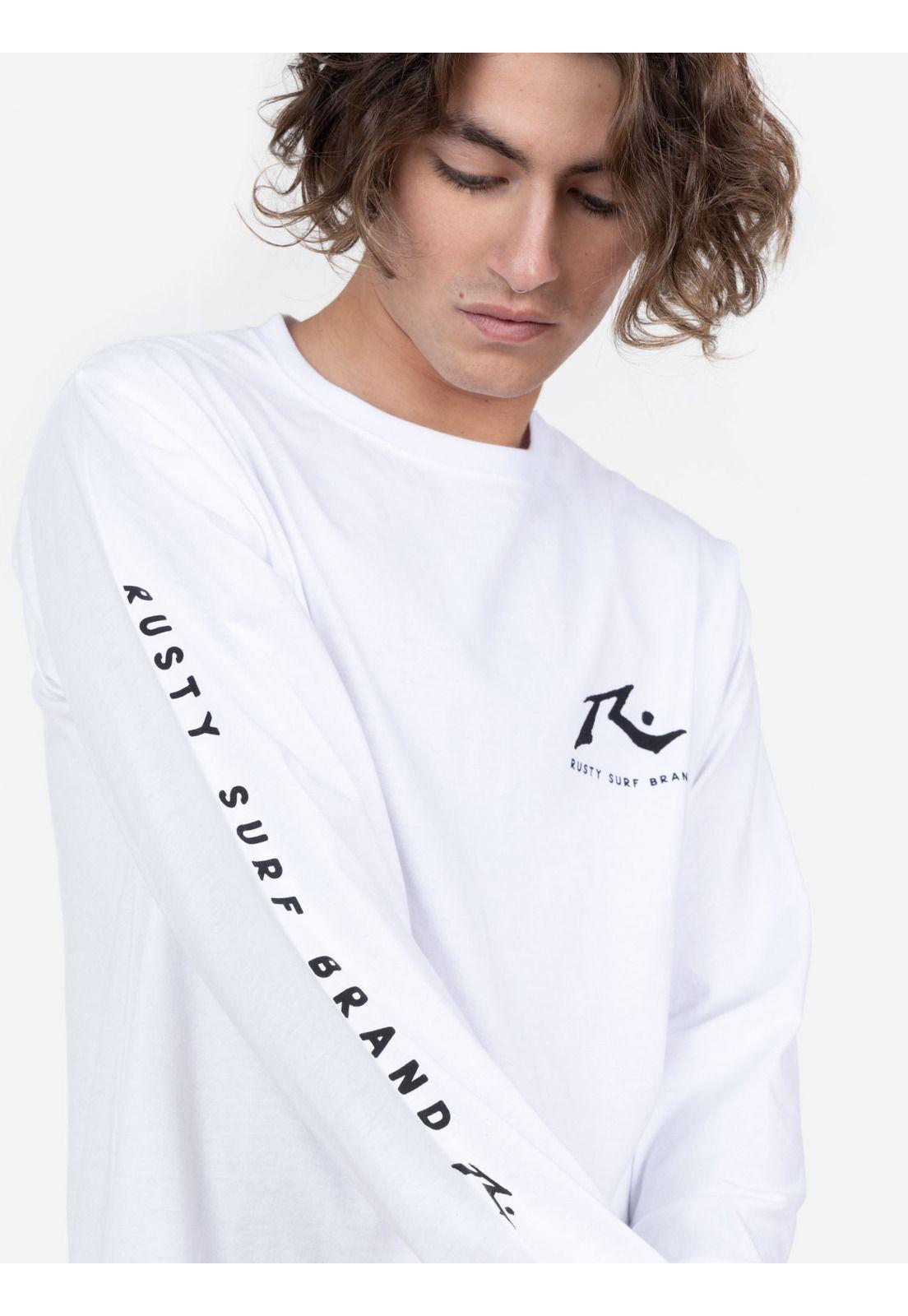 Polera R TXT LS TEE Hombre Blanco Rusty-3