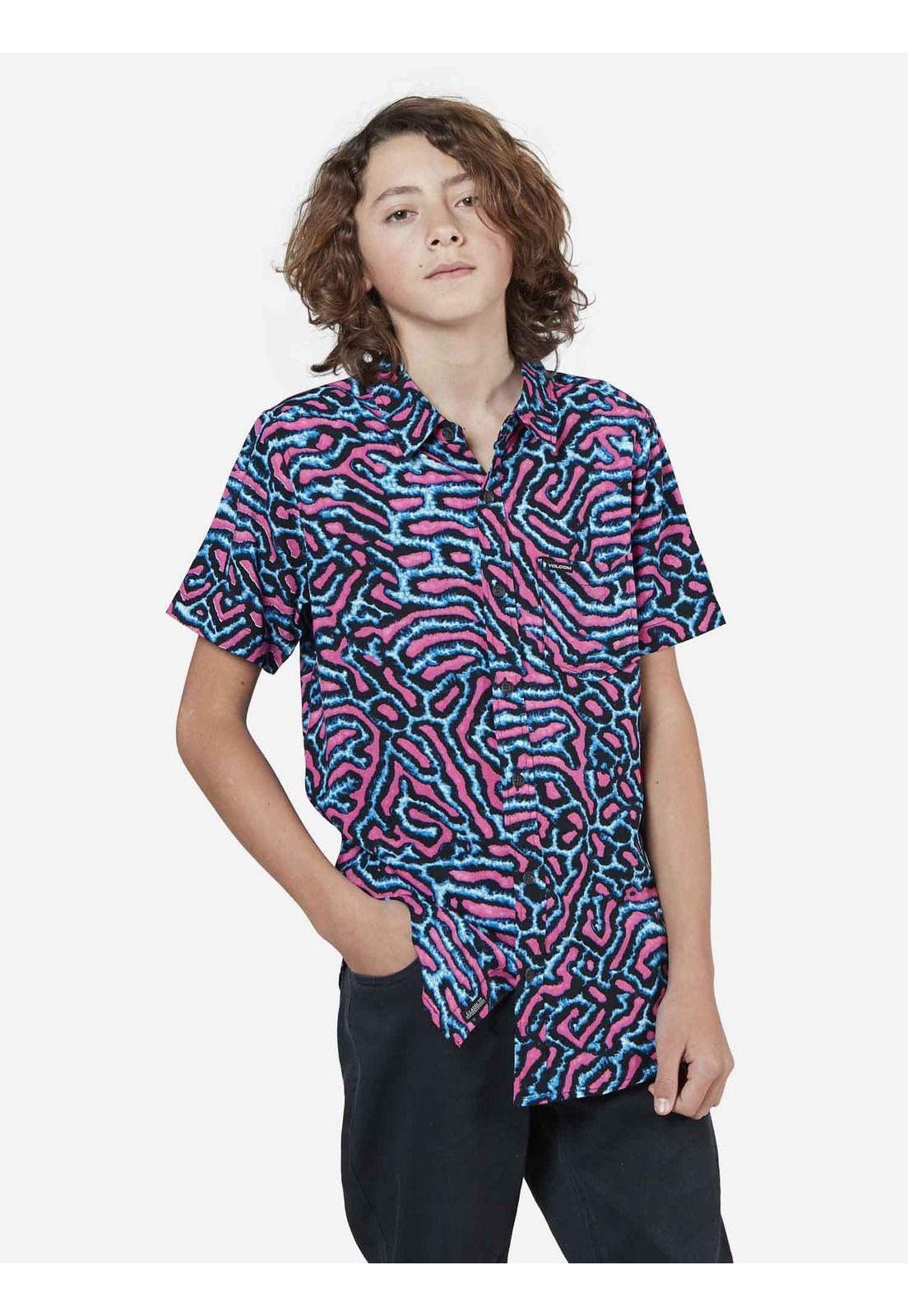 Camisa M/C Juvenil 7C343-MV22 Azul Volcom-0