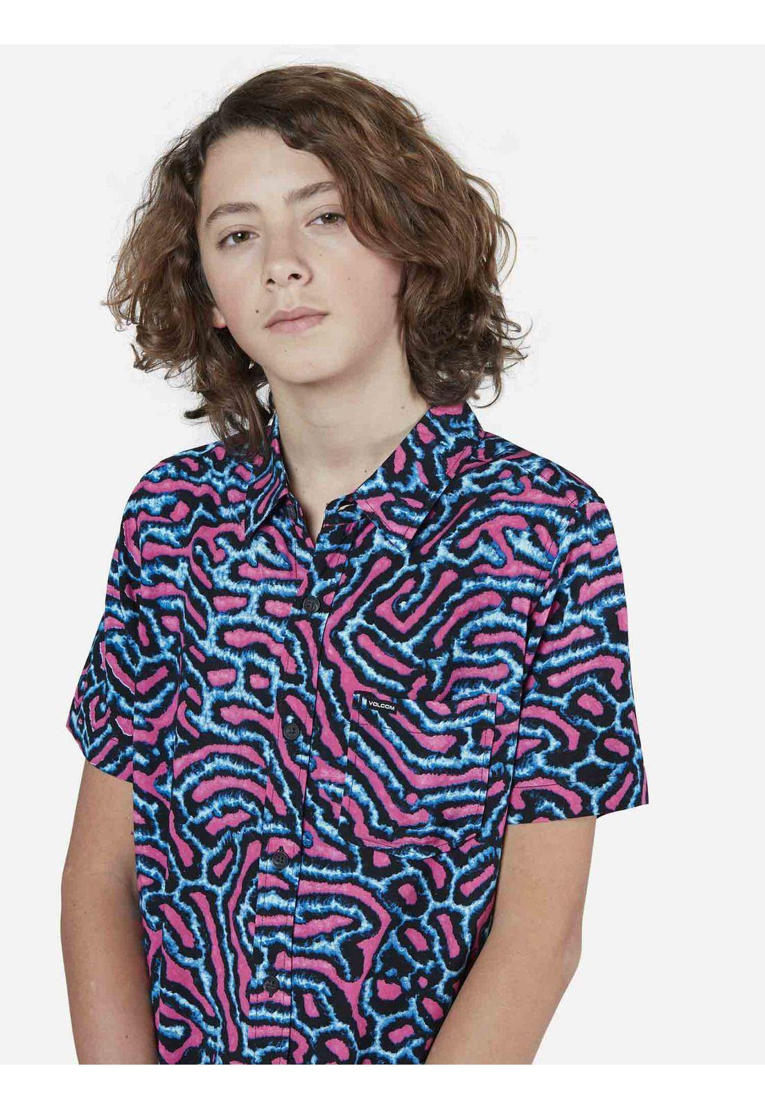 Camisa M/C Juvenil 7C343-MV22 Azul Volcom-2