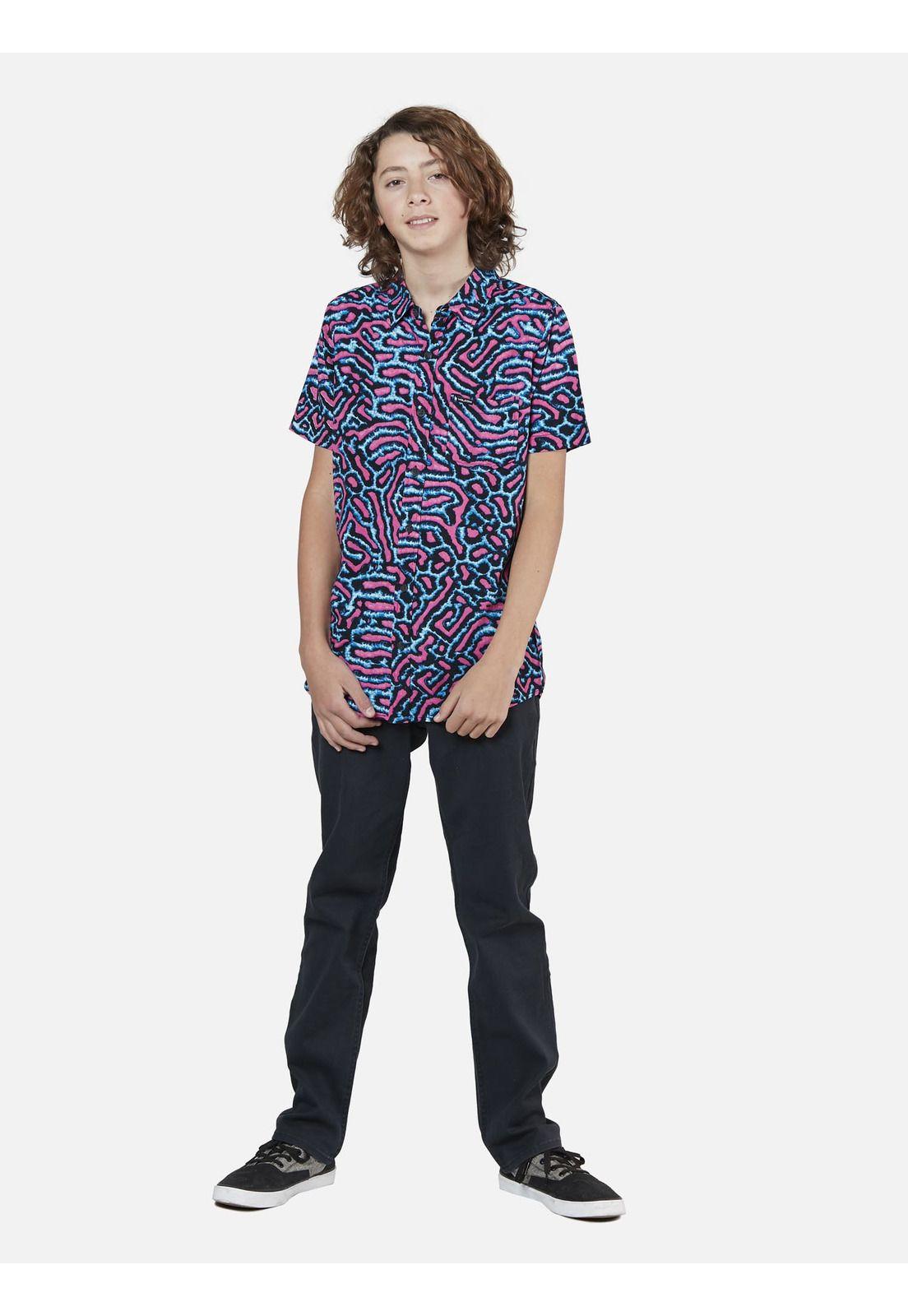 Camisa M/C Juvenil 7C343-MV22 Azul Volcom-3