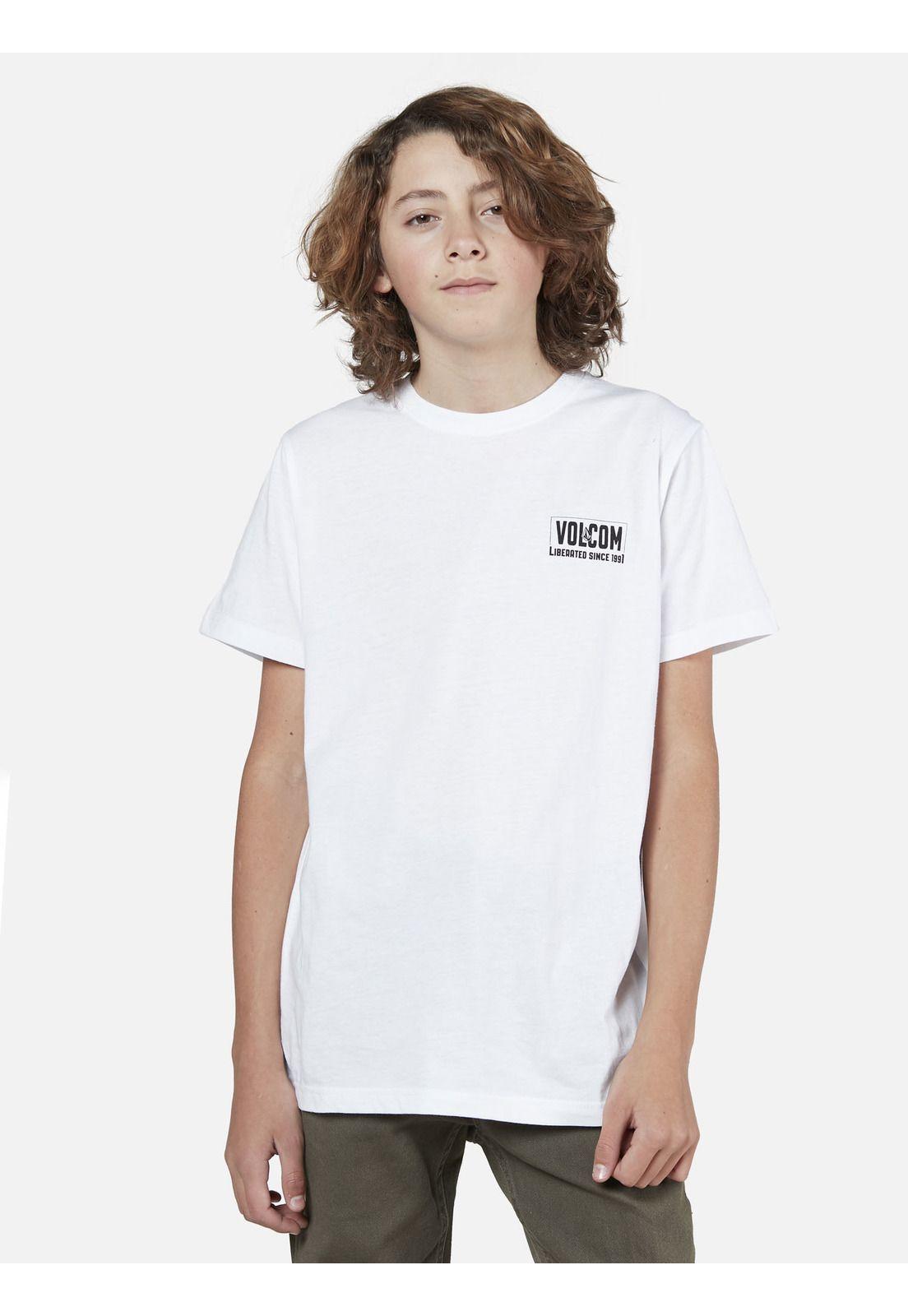 Polera M/C Básica Juvenil 7P183-MV22 Blanco Volcom-0