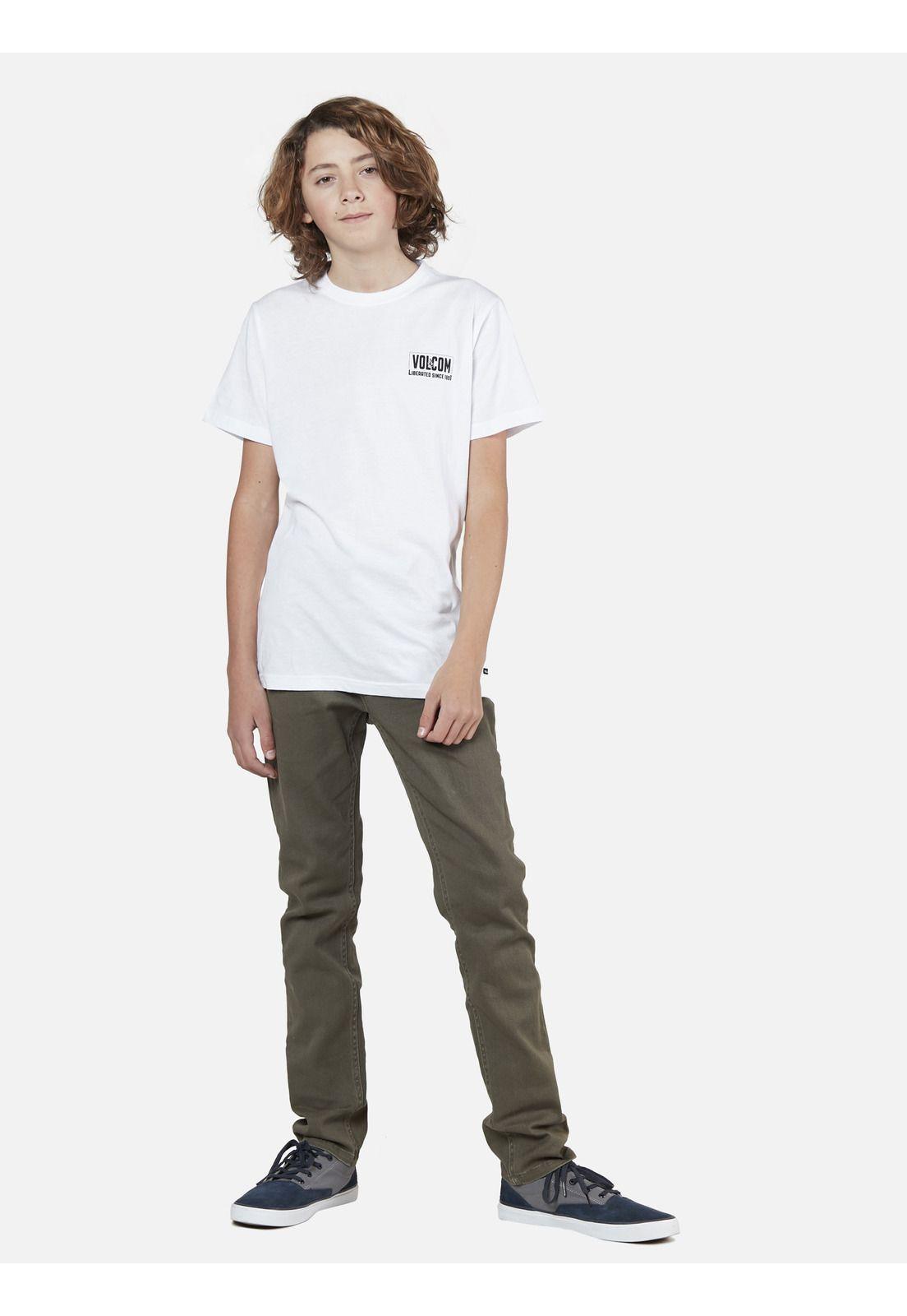 Polera M/C Básica Juvenil 7P183-MV22 Blanco Volcom-3