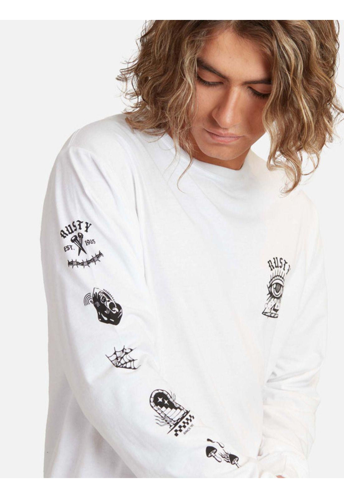 Polera M/L Starway Lst Blanco Hombre Rusty-2