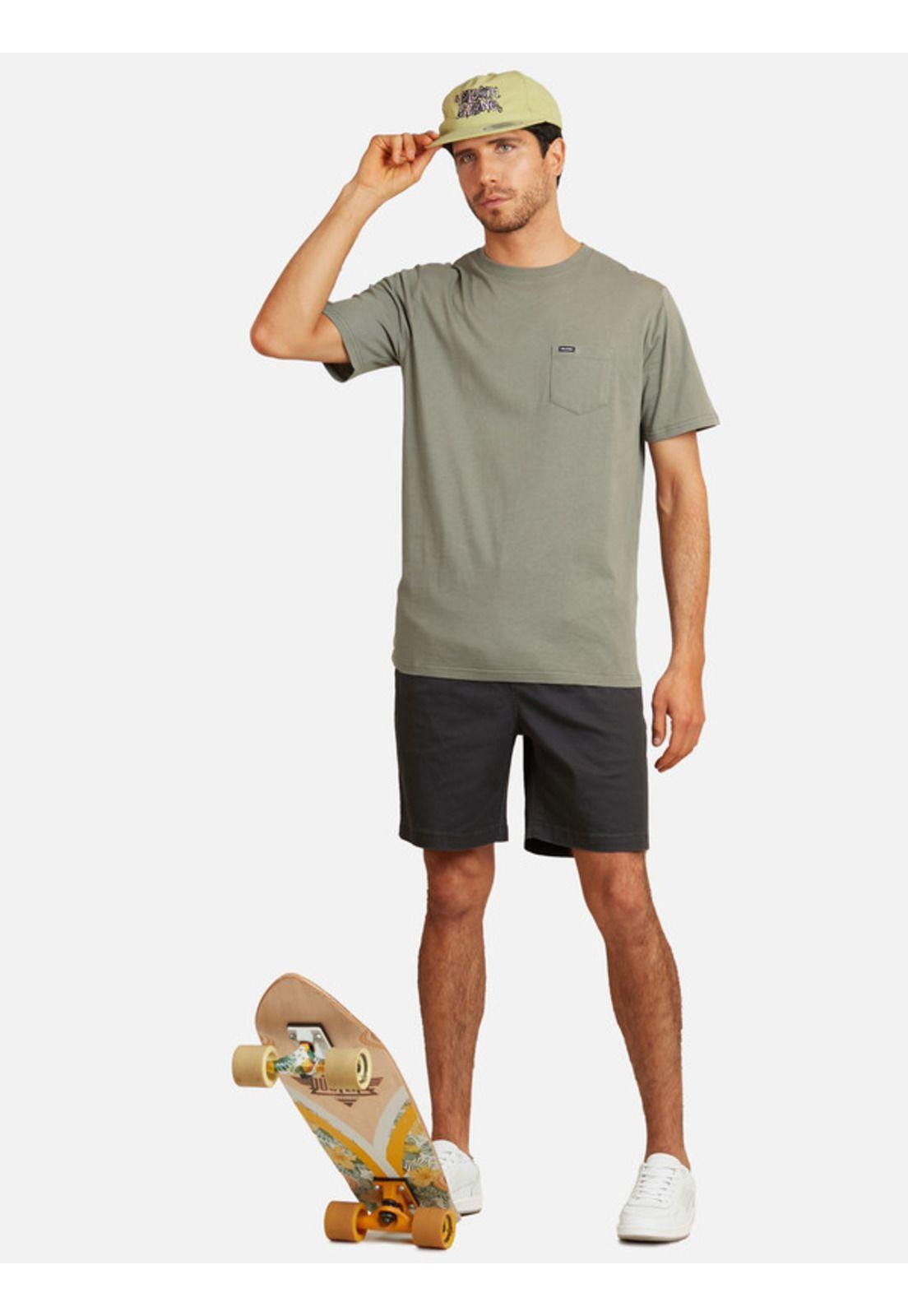 Polera Blanks Pckt Ste Verde oscuro Hombre Volcom-4