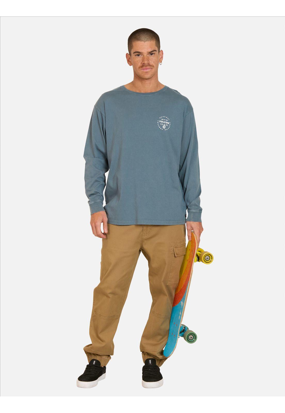 Polera ML Grind Azul Hombre Volcom-3