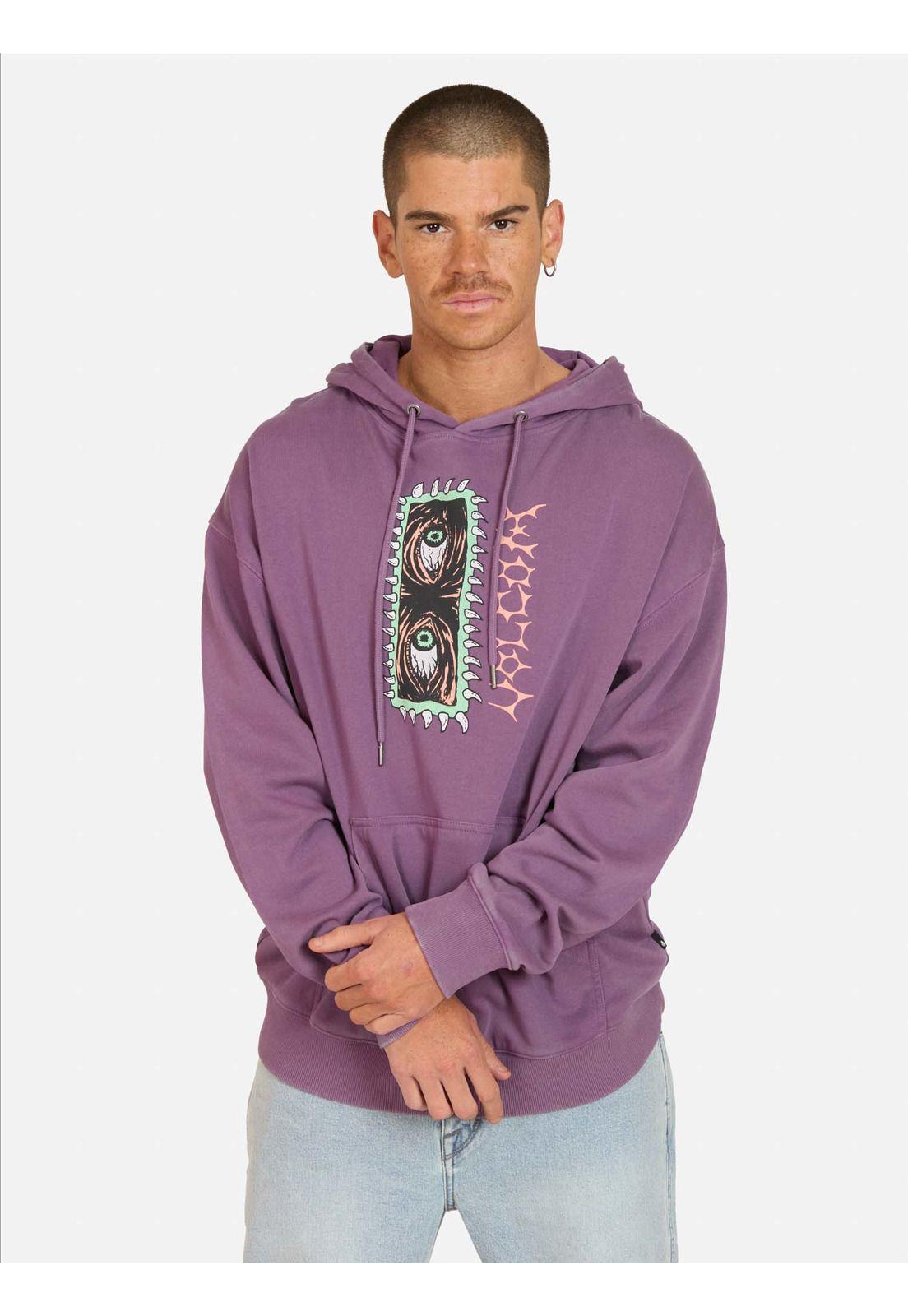 Poleron Canguro Spot Morado Hombre Volcom-0
