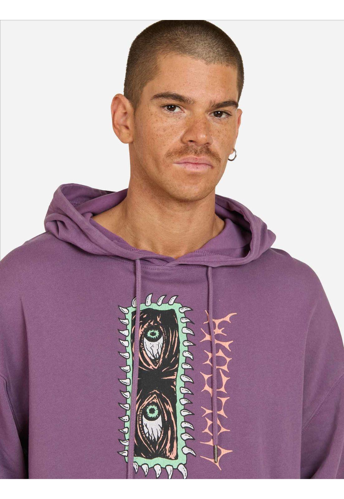 Poleron Canguro Spot Morado Hombre Volcom-2