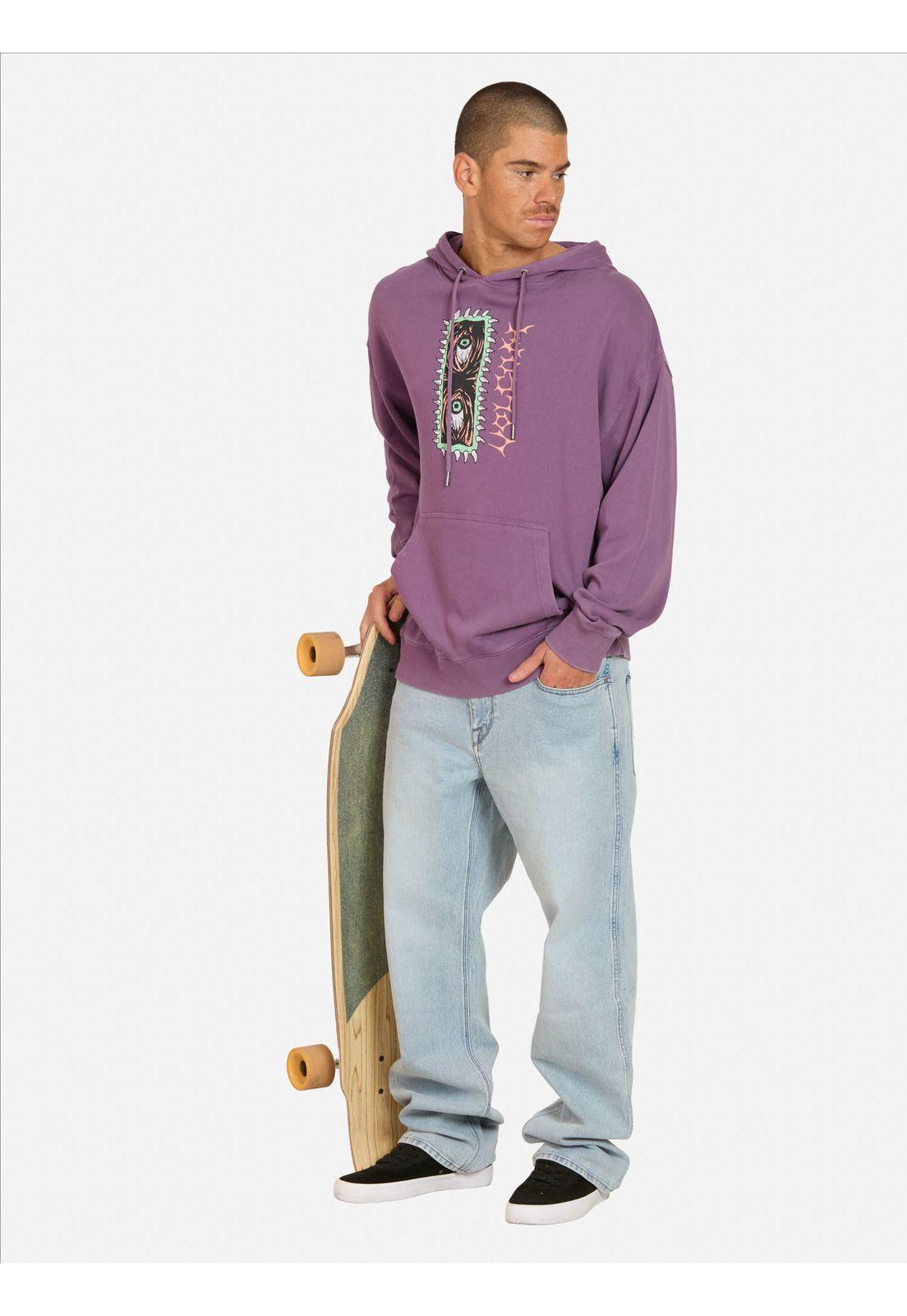 Poleron Canguro Spot Morado Hombre Volcom-3