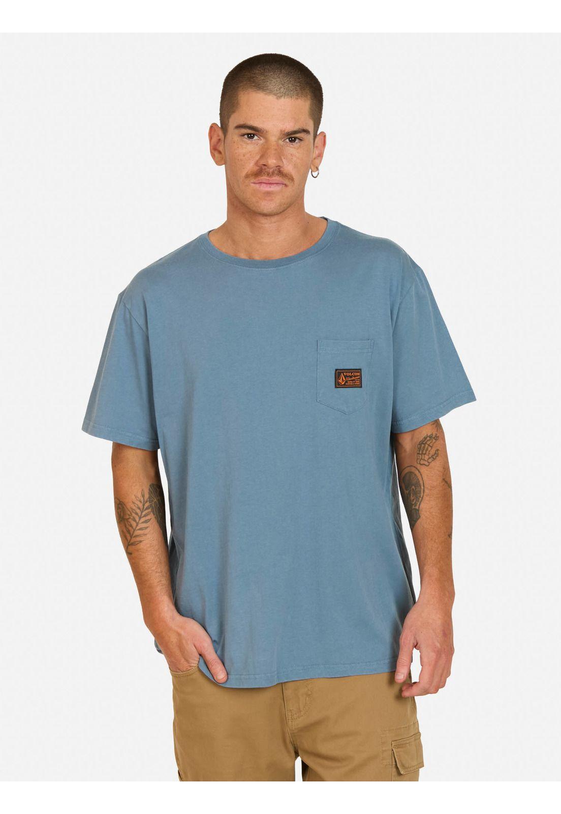 Polera MC Curb Azul Hombre Volcom-0