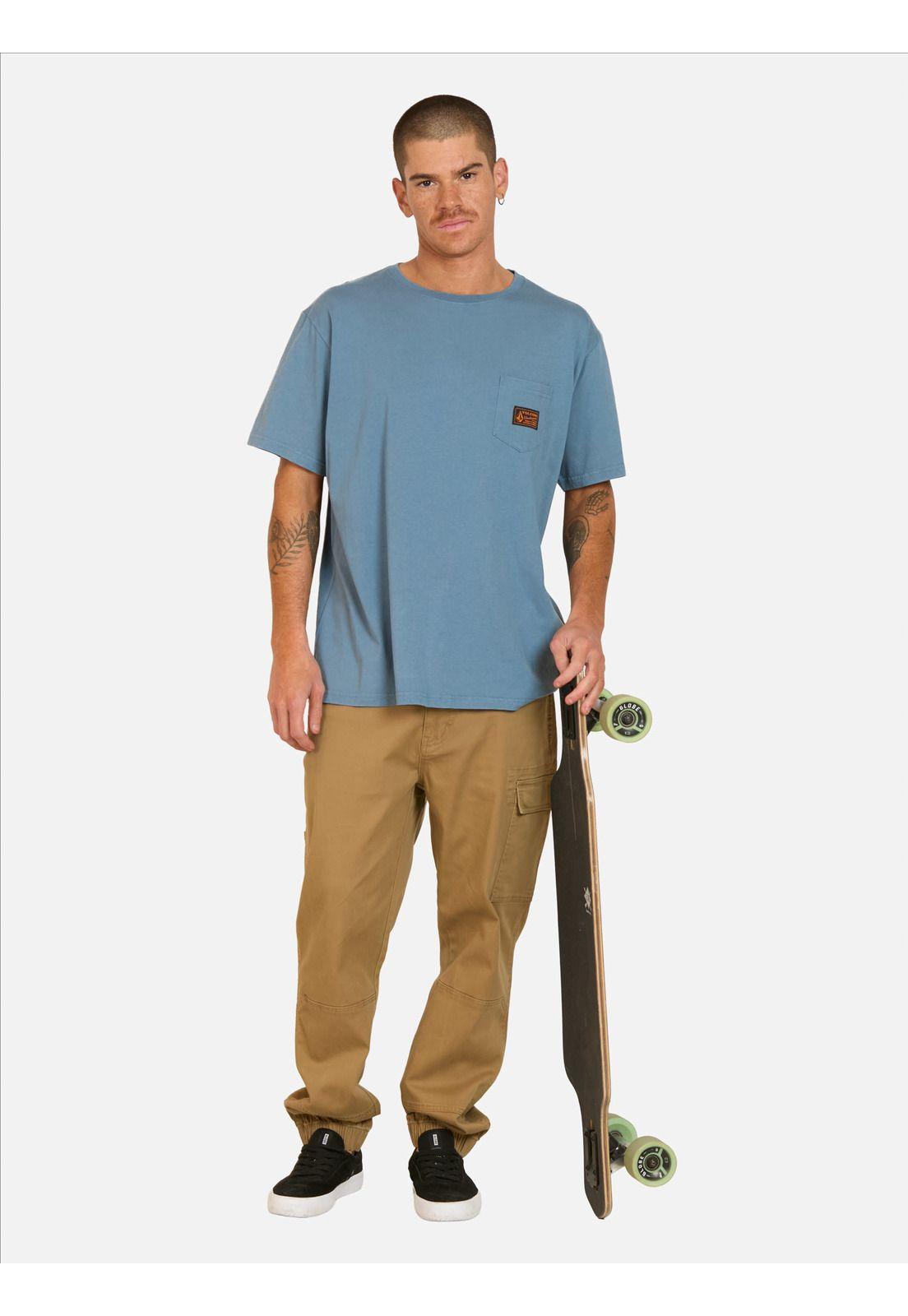 Polera MC Curb Azul Hombre Volcom-3