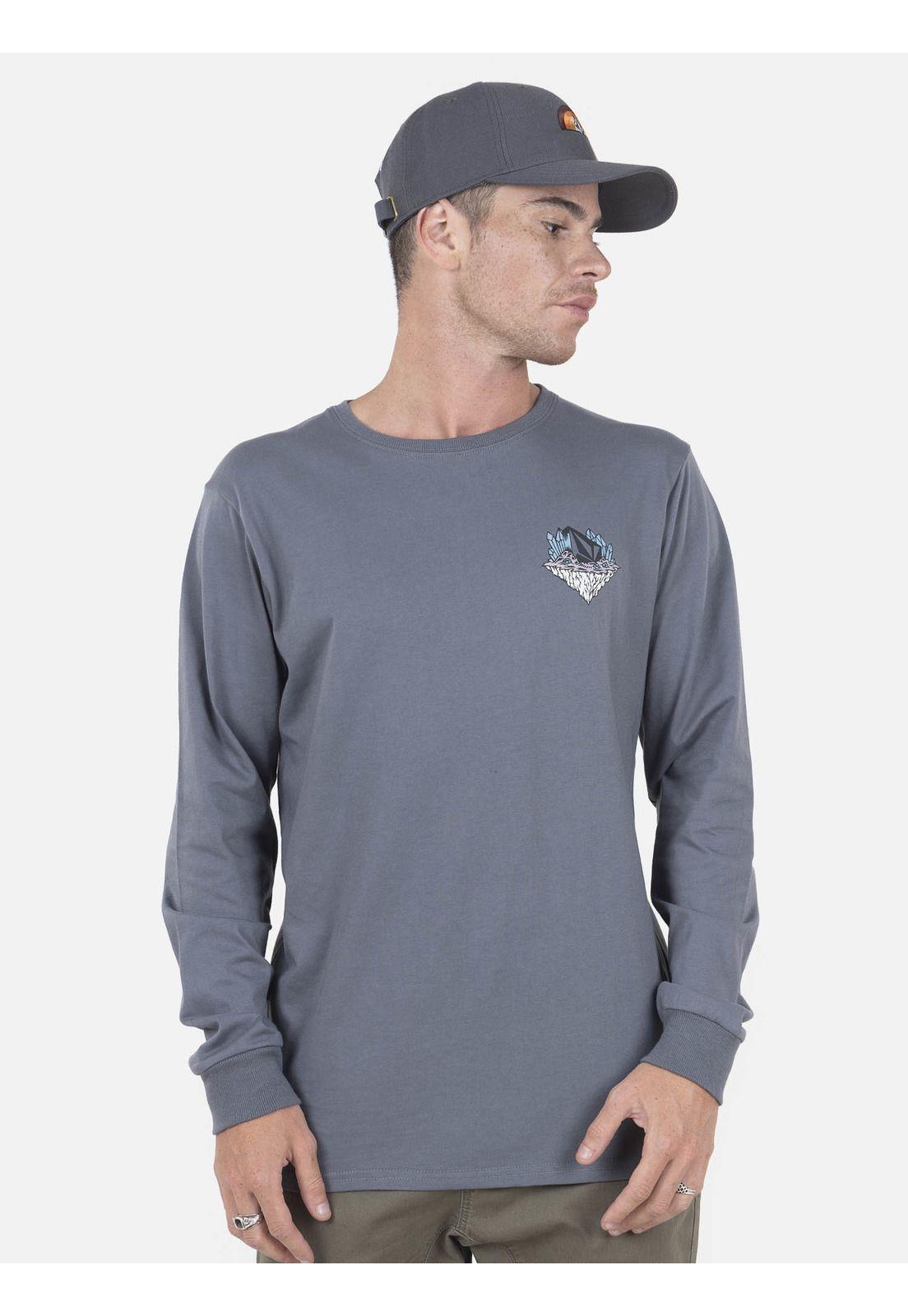 Polera Hombre MACRO DOSE GD LSE LS Gris Volcom-0