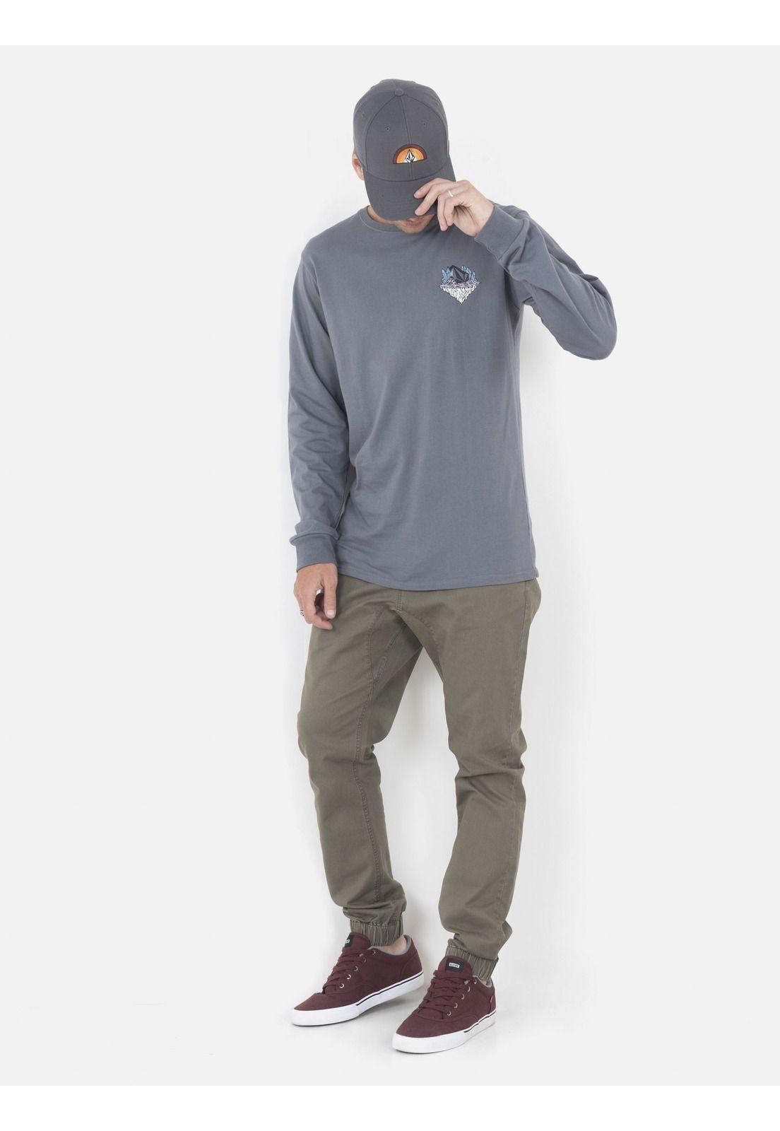 Polera Hombre MACRO DOSE GD LSE LS Gris Volcom-3