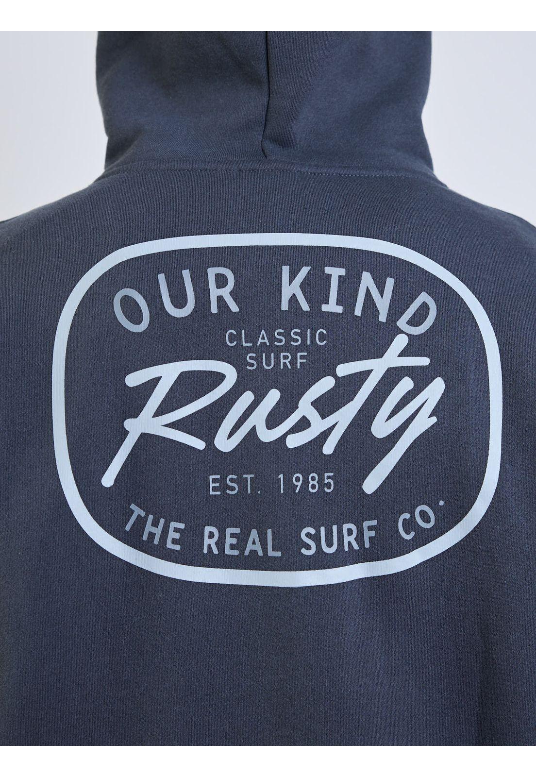 Poleron Canguro Real Surf Hoodie Gris Hombre Rusty-3