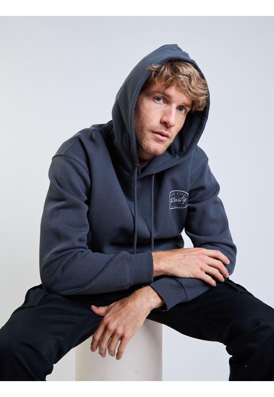 Poleron Canguro Real Surf Hoodie Gris Hombre Rusty-6