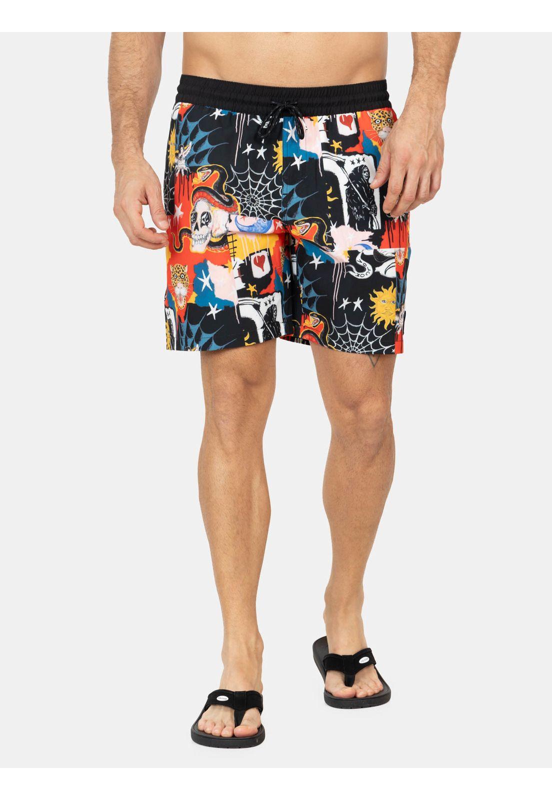 Traje De Baño Corto Tinta Multicolor Hombre Volcom-0