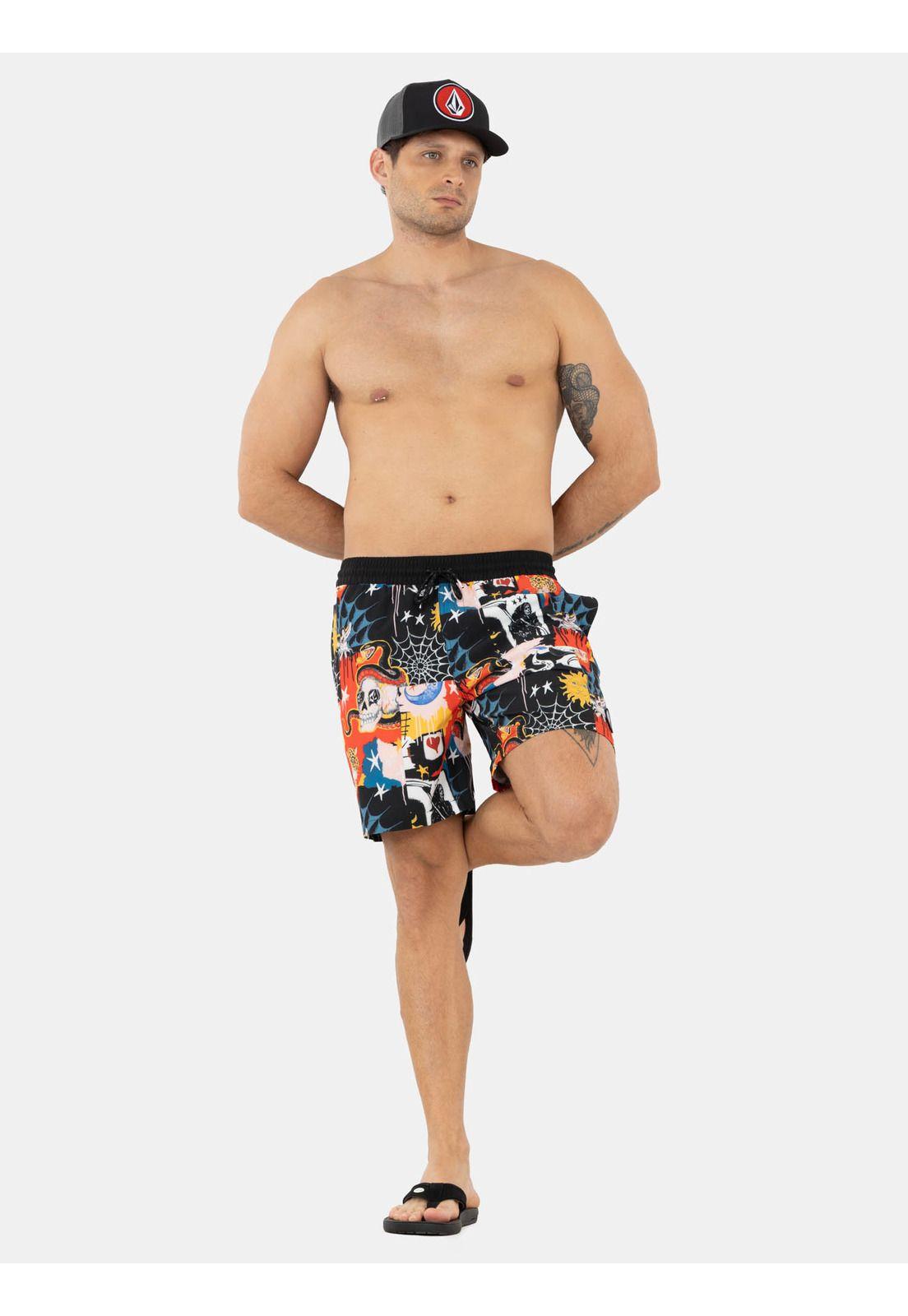 Traje De Baño Corto Tinta Multicolor Hombre Volcom-3
