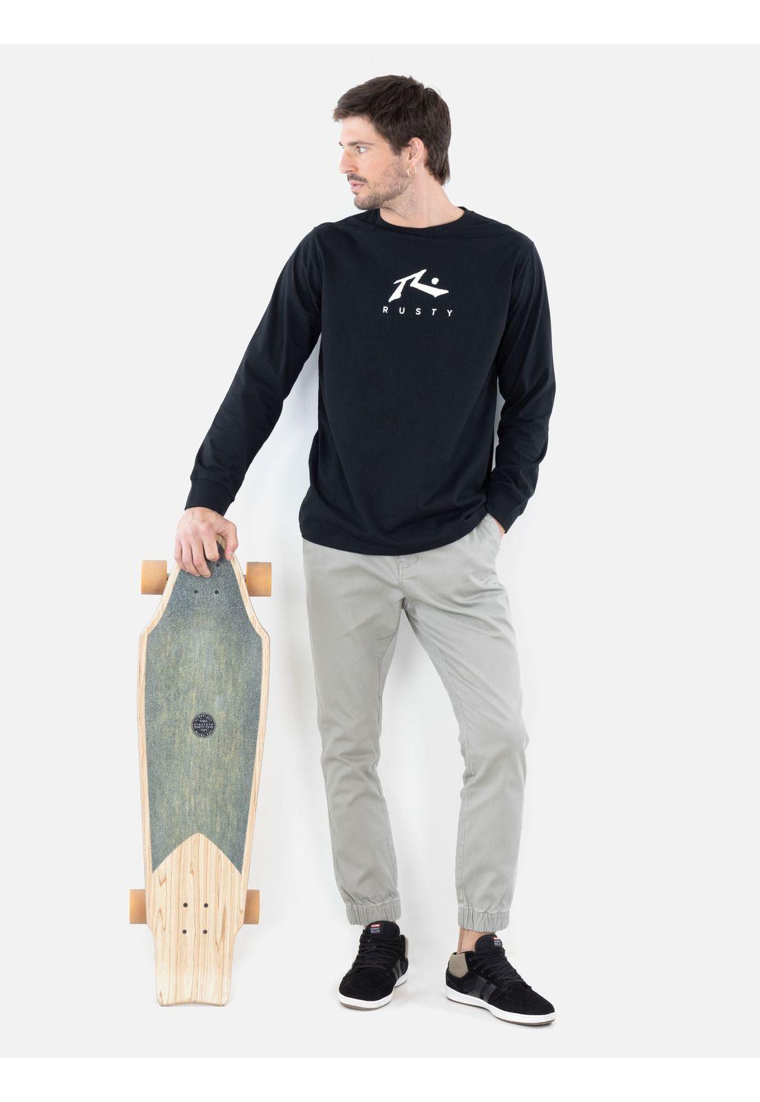 Polera ML Wavepunk Negro Hombre Rusty-3