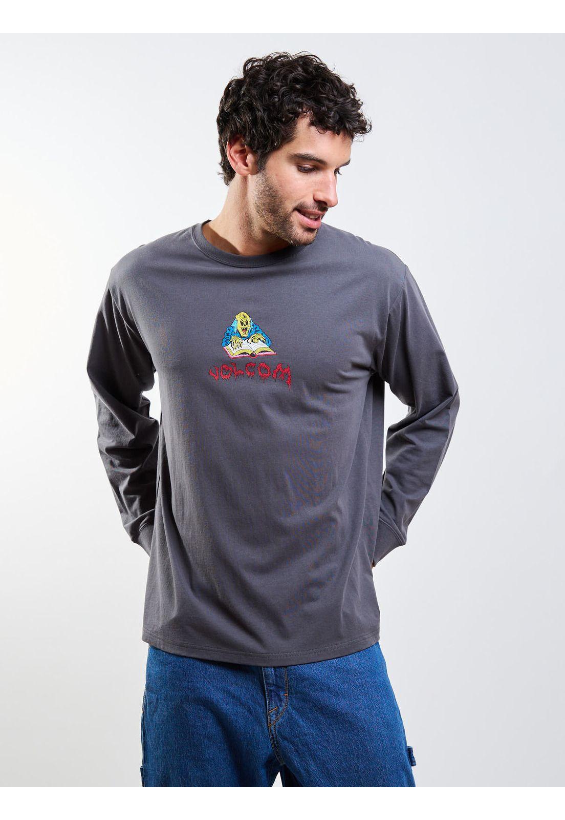 Polera ML Fa Jj Villard Gris Hombre Volcom-0