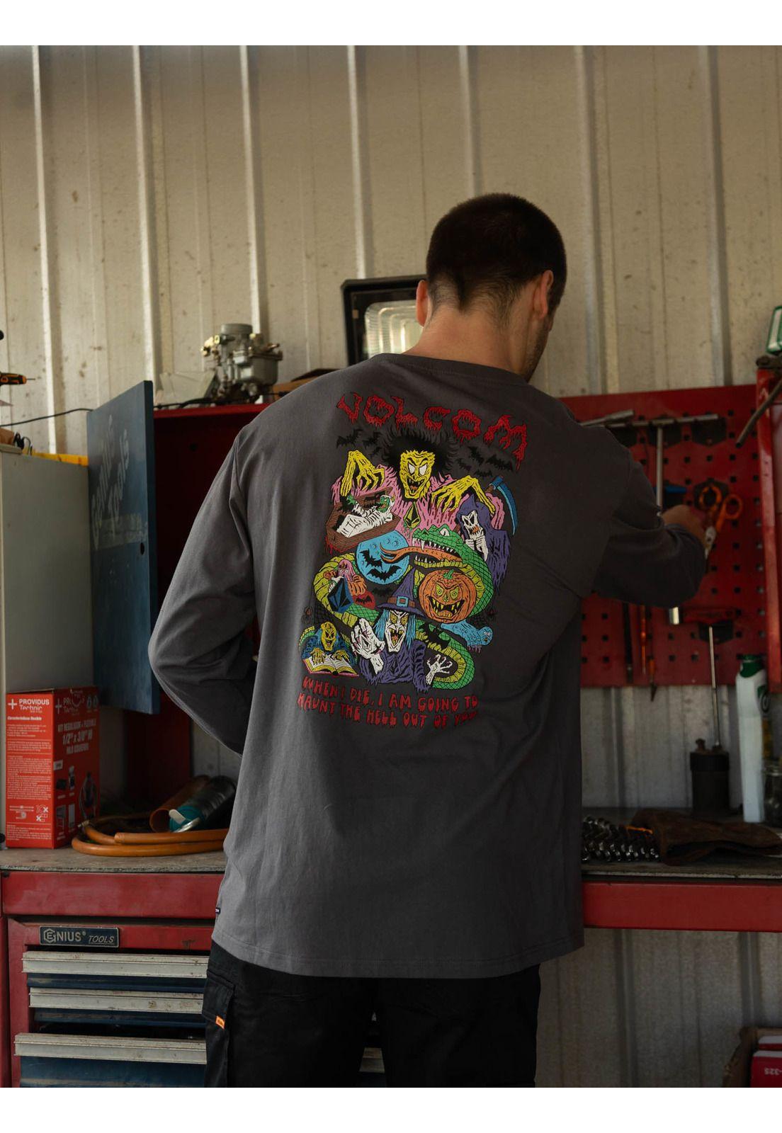 Polera ML Fa Jj Villard Gris Hombre Volcom-4